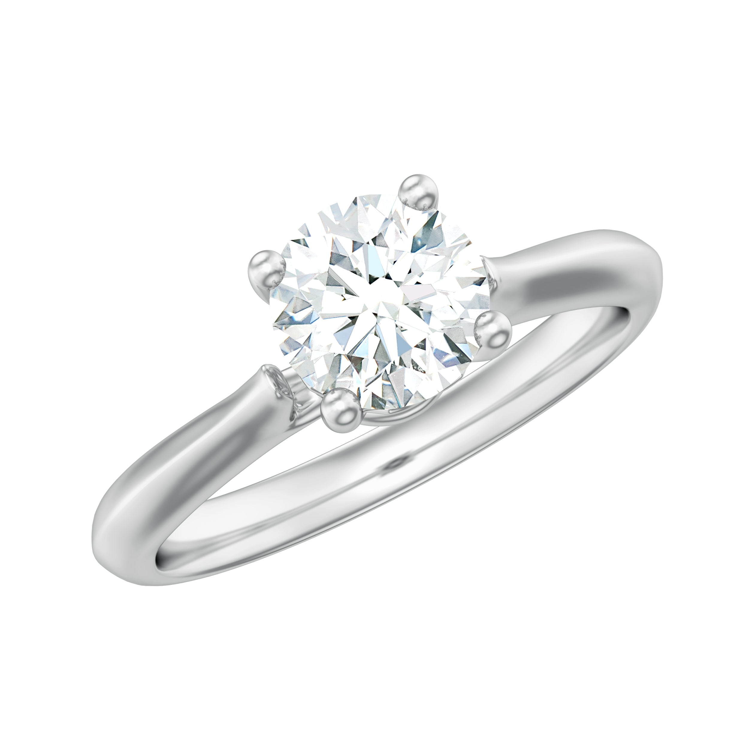 Round Shaped Moissanite Solitaire Engagement Ring