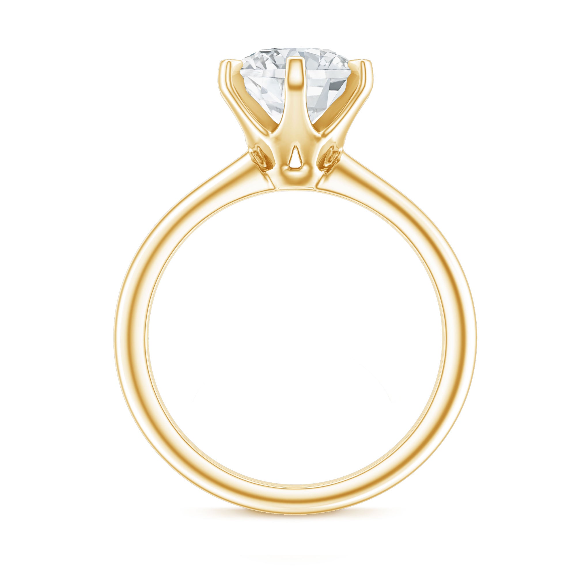2 CT Moissanite Solitaire Engagement Ring in 6 Prongs D-VS1 - Rosec Jewels