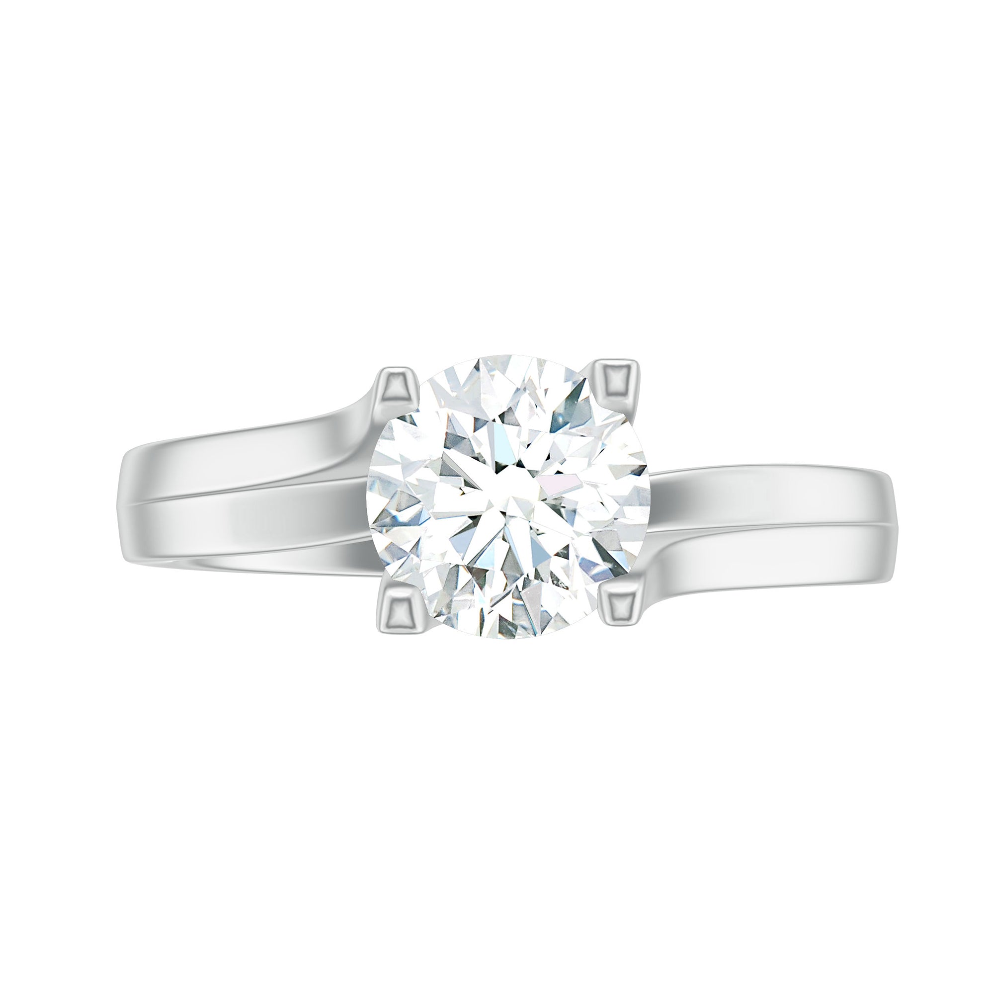 7 MM Round Moissanite Solitaire Engagement Ring in Reverie Setting D-VS1 - Rosec Jewels