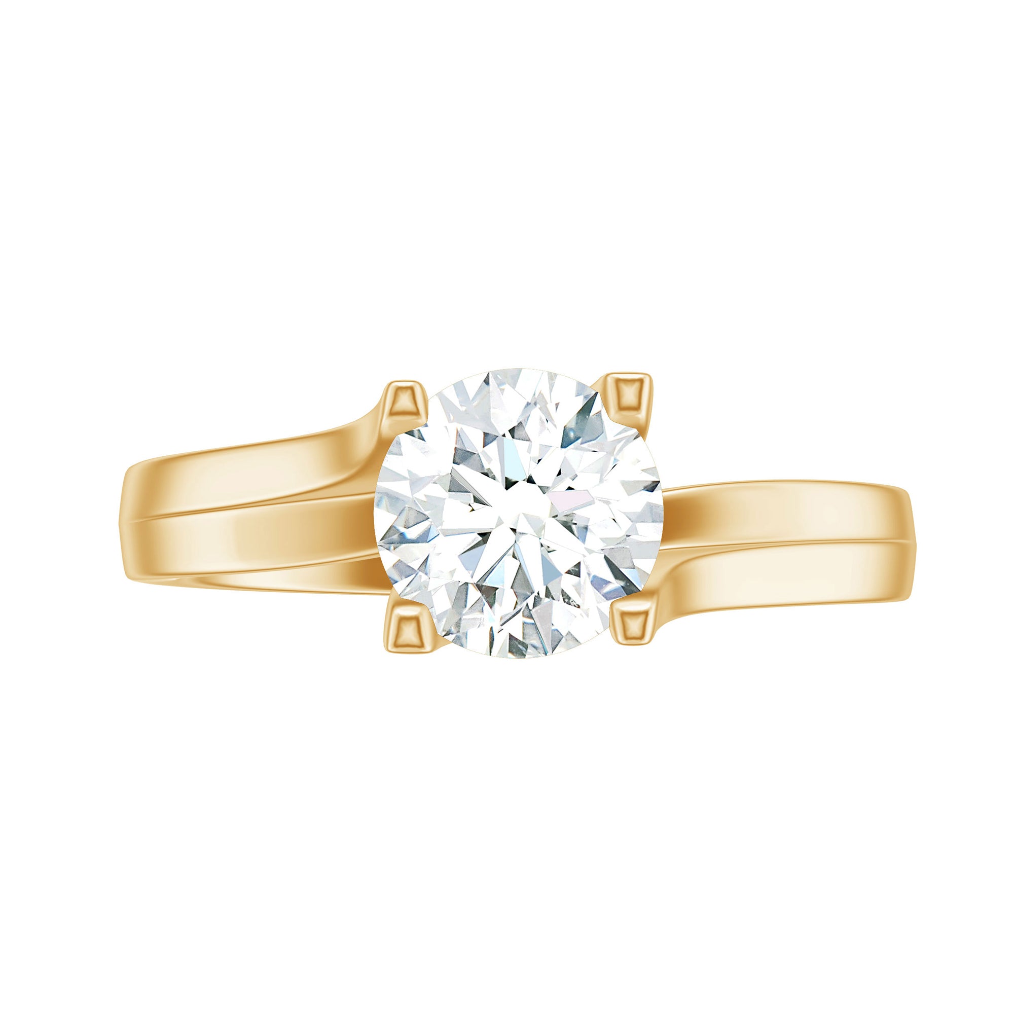 7 MM Round Moissanite Solitaire Engagement Ring in Reverie Setting D-VS1 - Rosec Jewels
