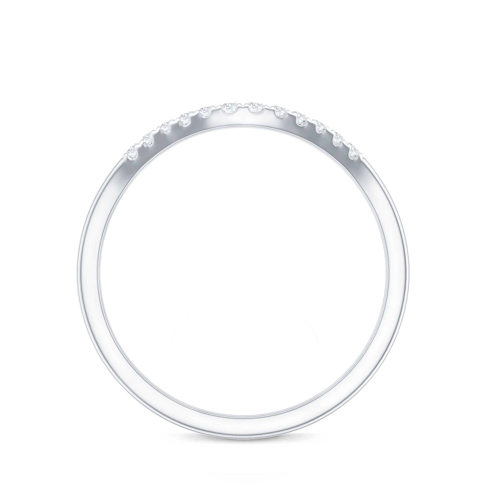 Curved Stackable Ring with Certified Moissanite D-VS1 - Rosec Jewels