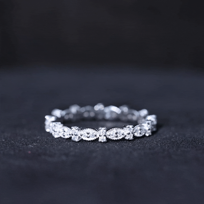 Designer Moissanite Eternity Ring for Women D-VS1 - Rosec Jewels