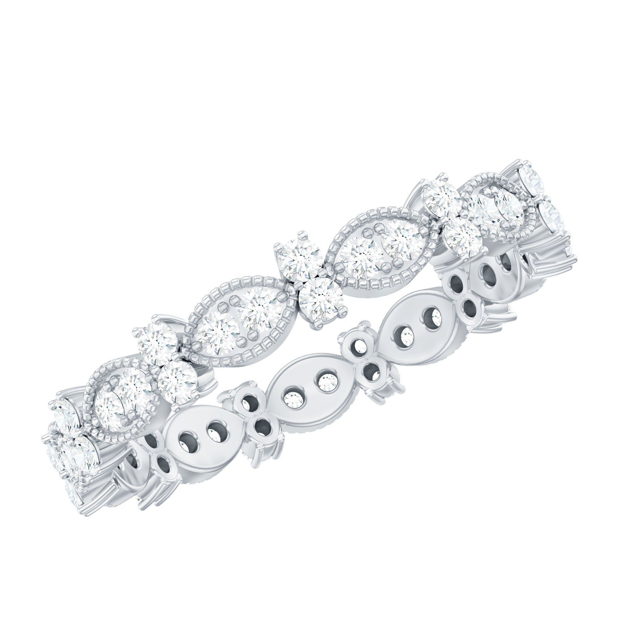 Designer Moissanite Eternity Ring for Women D-VS1 - Rosec Jewels