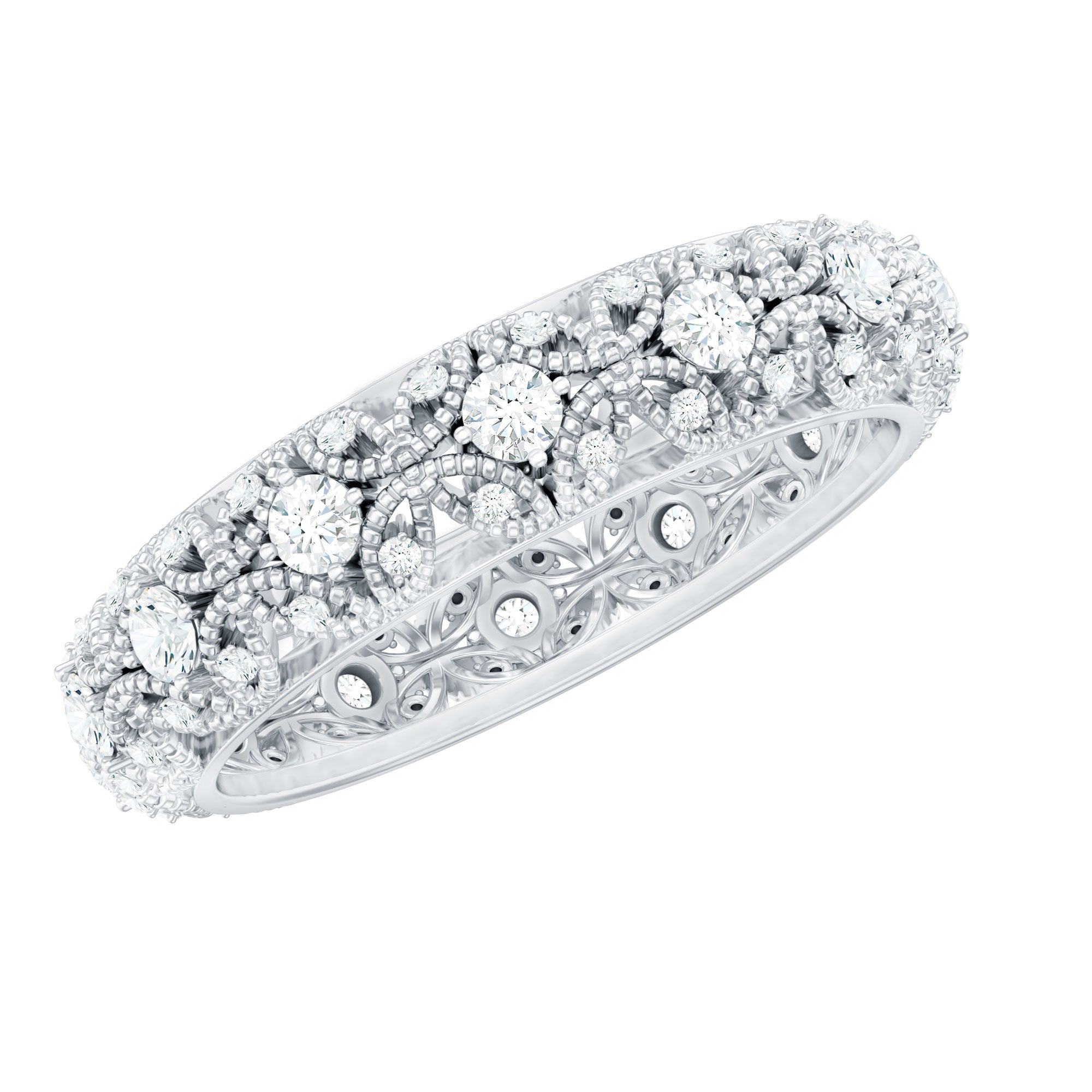 Moissanite Vintage Antique Wedding Ring D-VS1 - Rosec Jewels