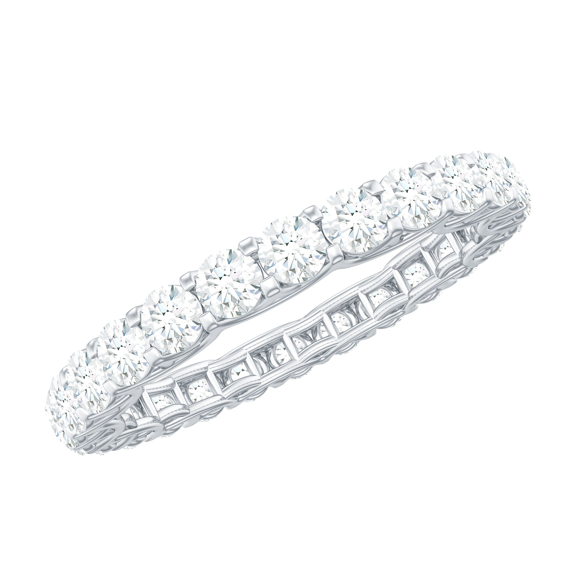 Brilliant Cut Moissanite Eternity Wedding Ring for Women D-VS1 - Rosec Jewels