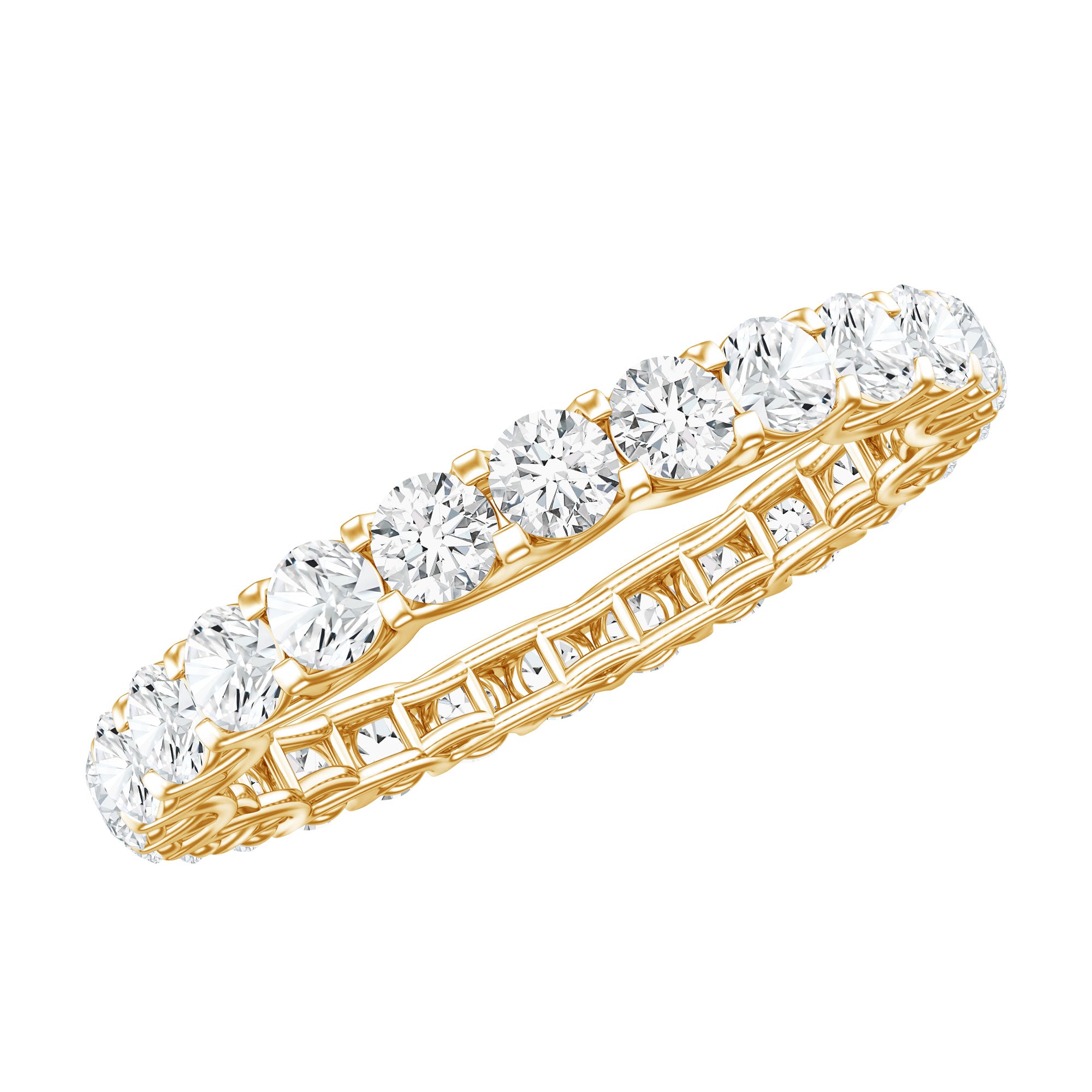 Brilliant Cut Moissanite Eternity Wedding Ring for Women D-VS1 - Rosec Jewels
