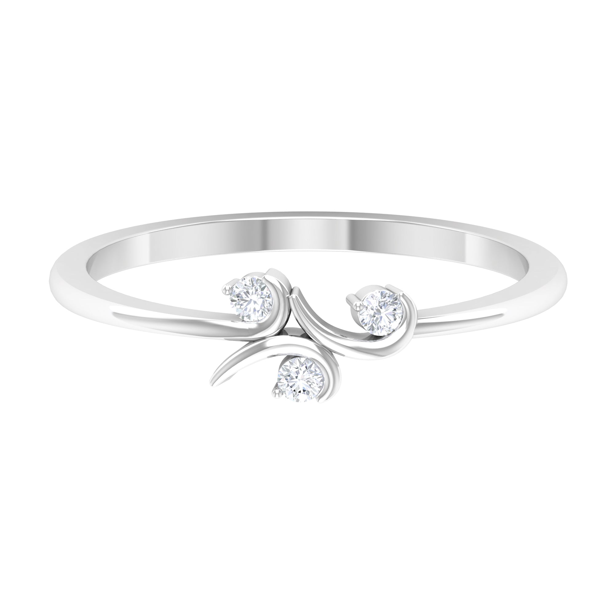 Certified Moissanite Three Stone Promise Ring