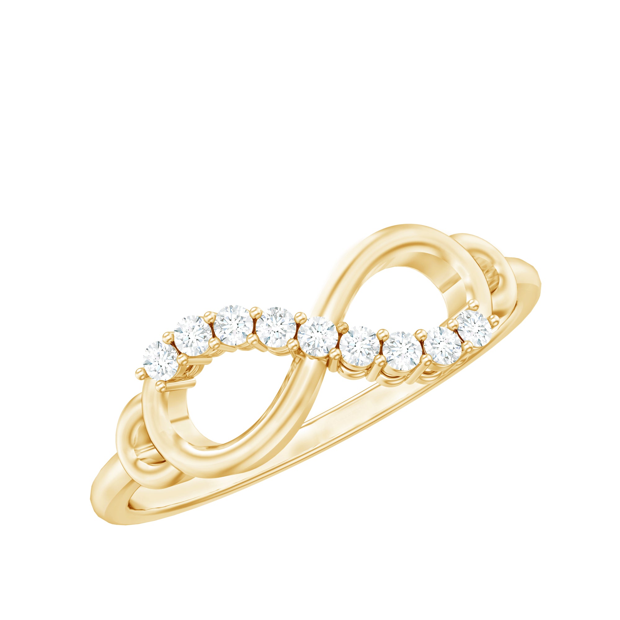 Certified Prong Set Diamond Infinity Promise Ring Natural - ( HI-SI ) - Rosec Jewels