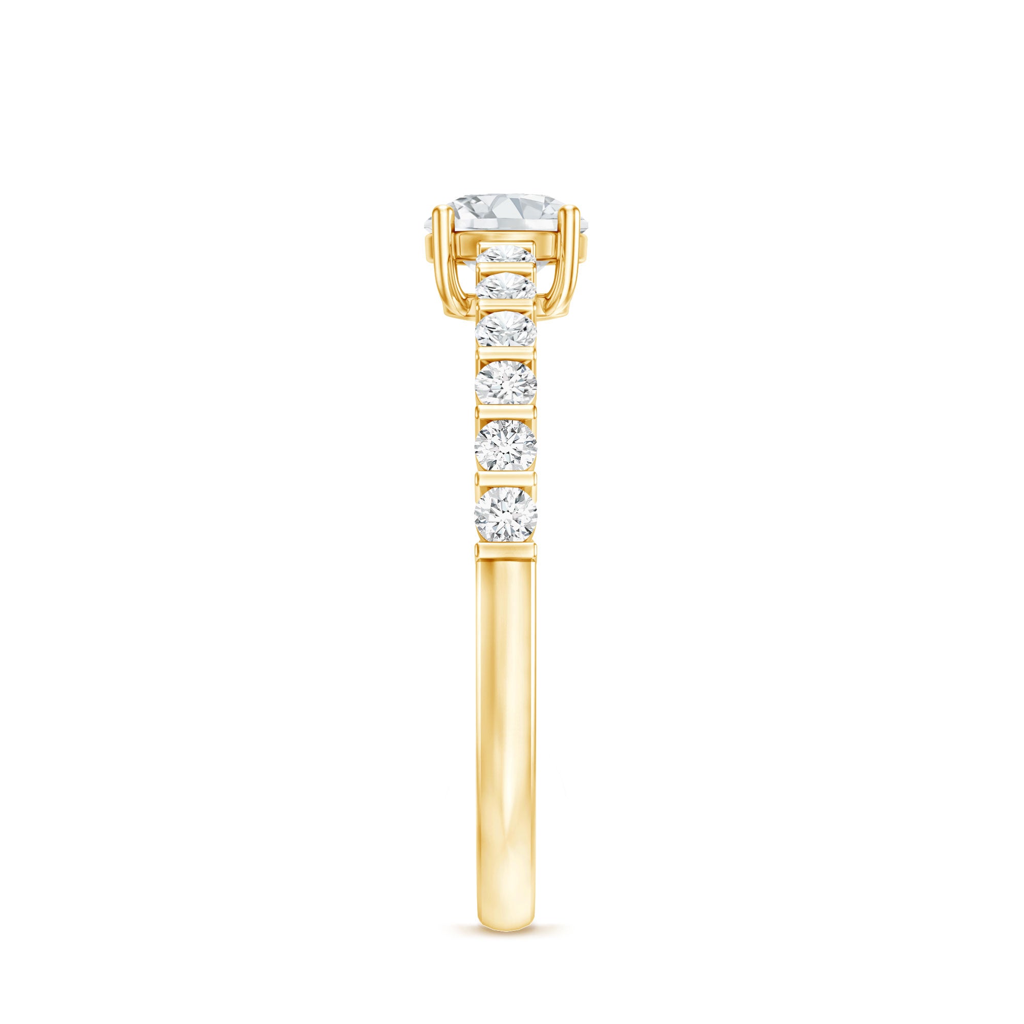 Round Brilliant Cut Moissanite Proposal Ring D-VS1 - Rosec Jewels