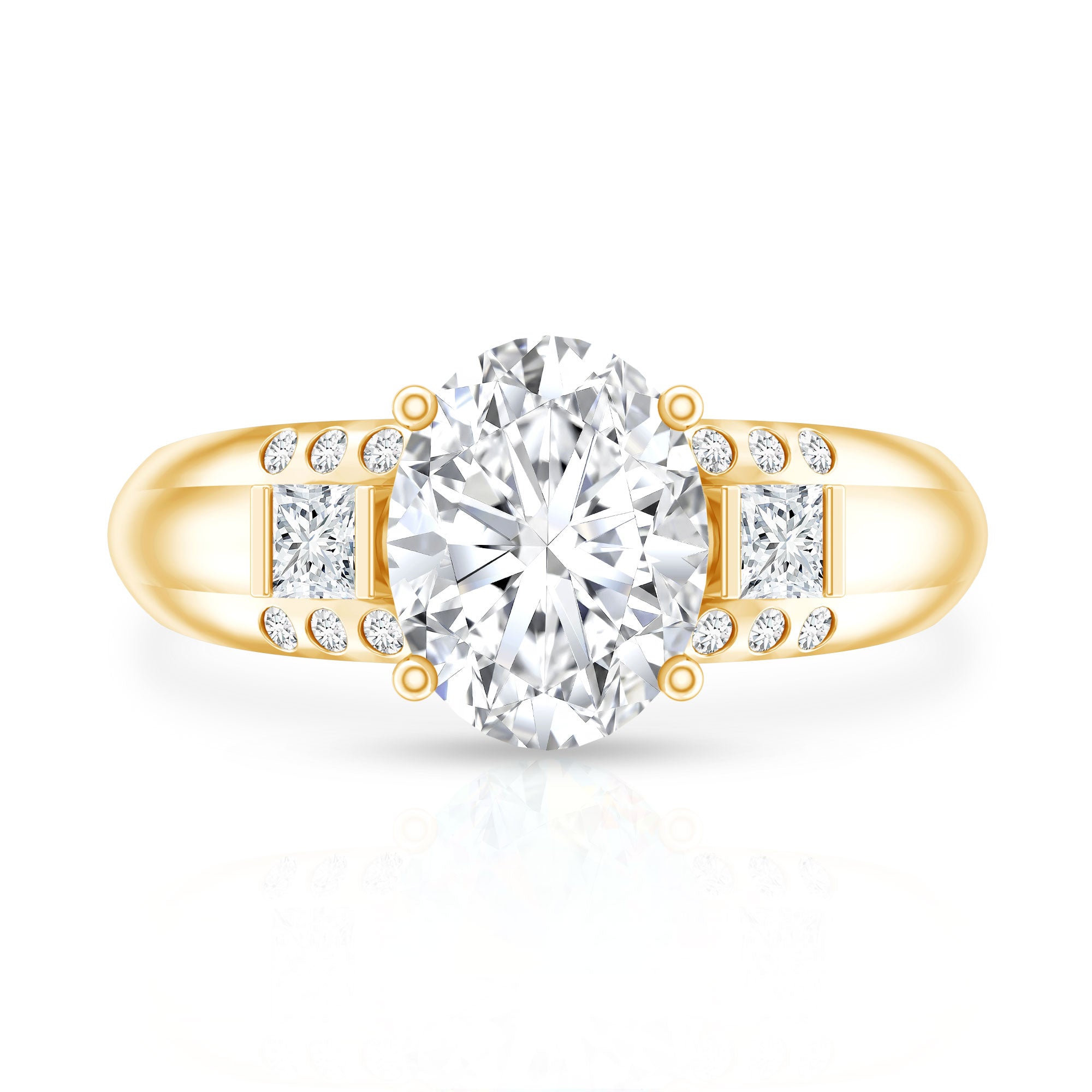 Oval Cubic Zirconia Solitaire Engagement Ring AAAA - Rosec Jewels