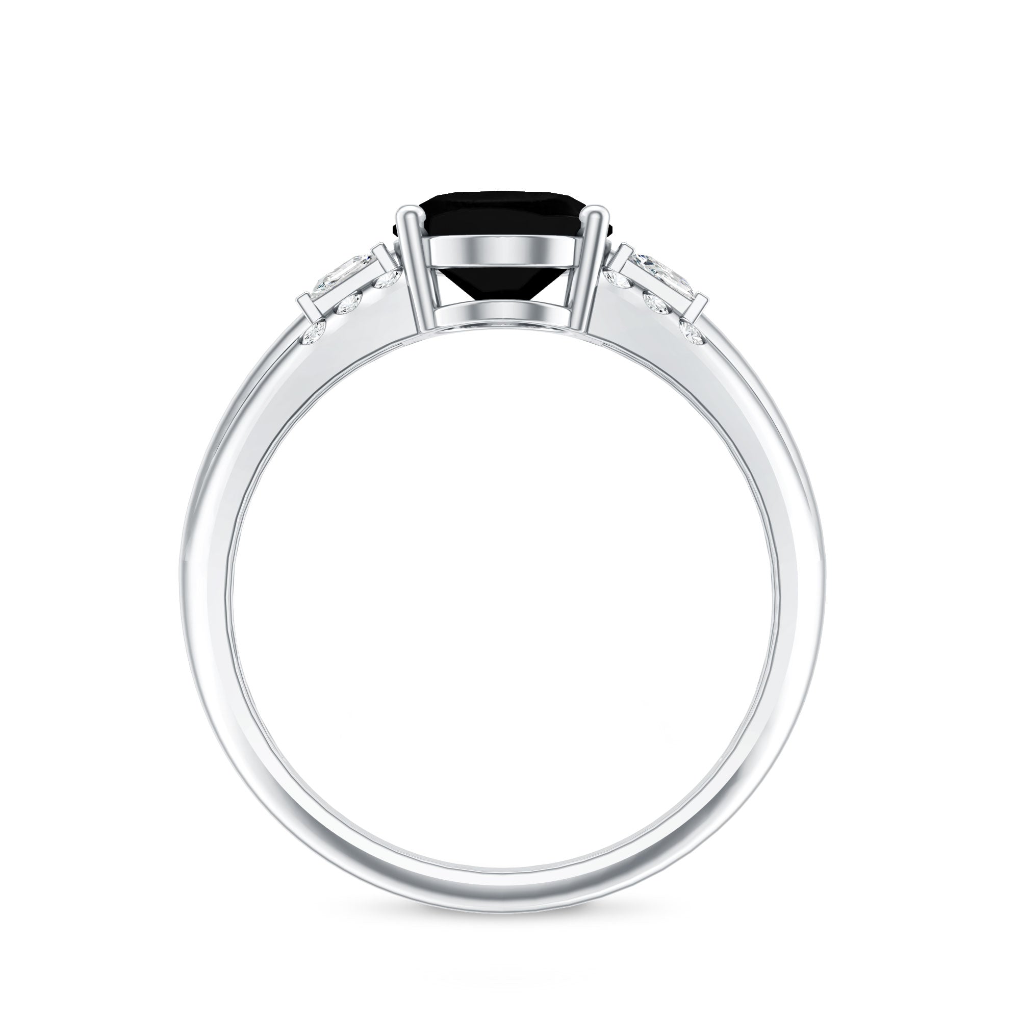 Certified 4.2 Carat Lab Grown Black and White Diamond Statement Engagement Ring AAAA ( Synthetic ) - Rosec Jewels