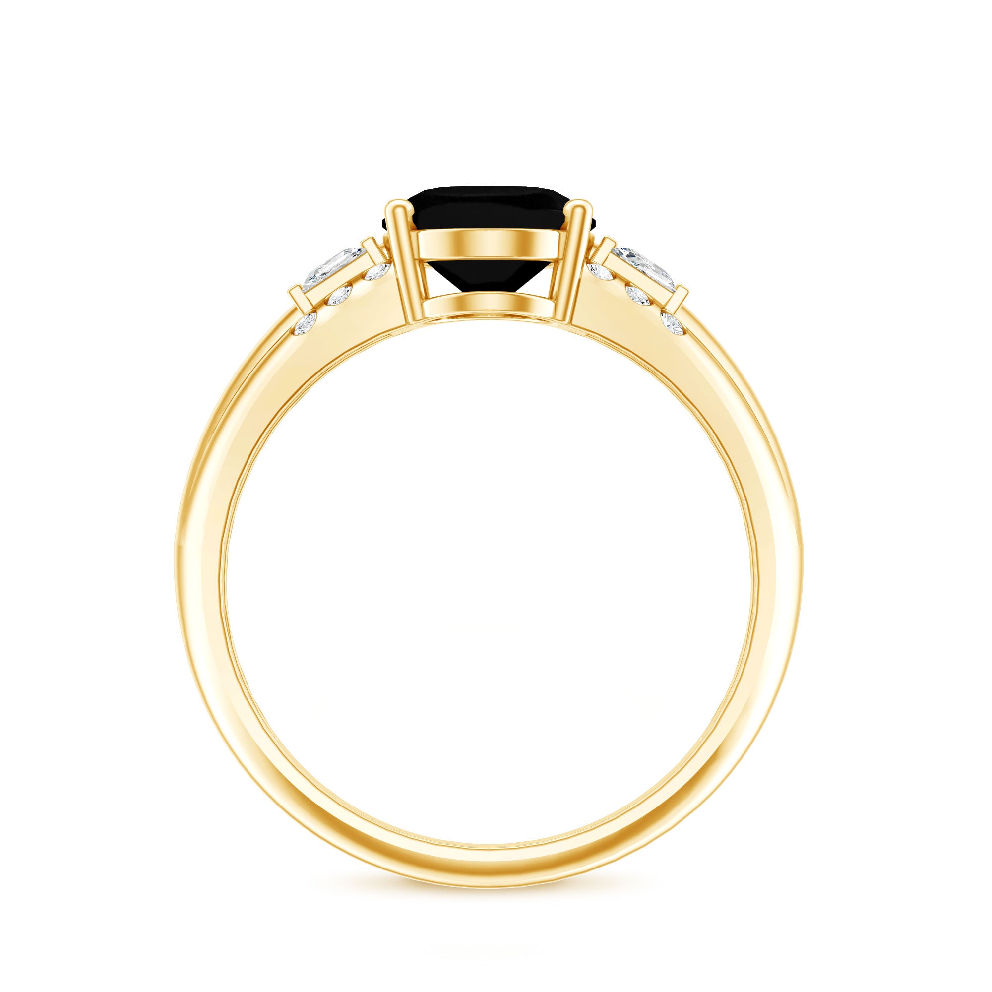 Certified 4.2 Carat Lab Grown Black and White Diamond Statement Engagement Ring AAAA ( Synthetic ) - Rosec Jewels