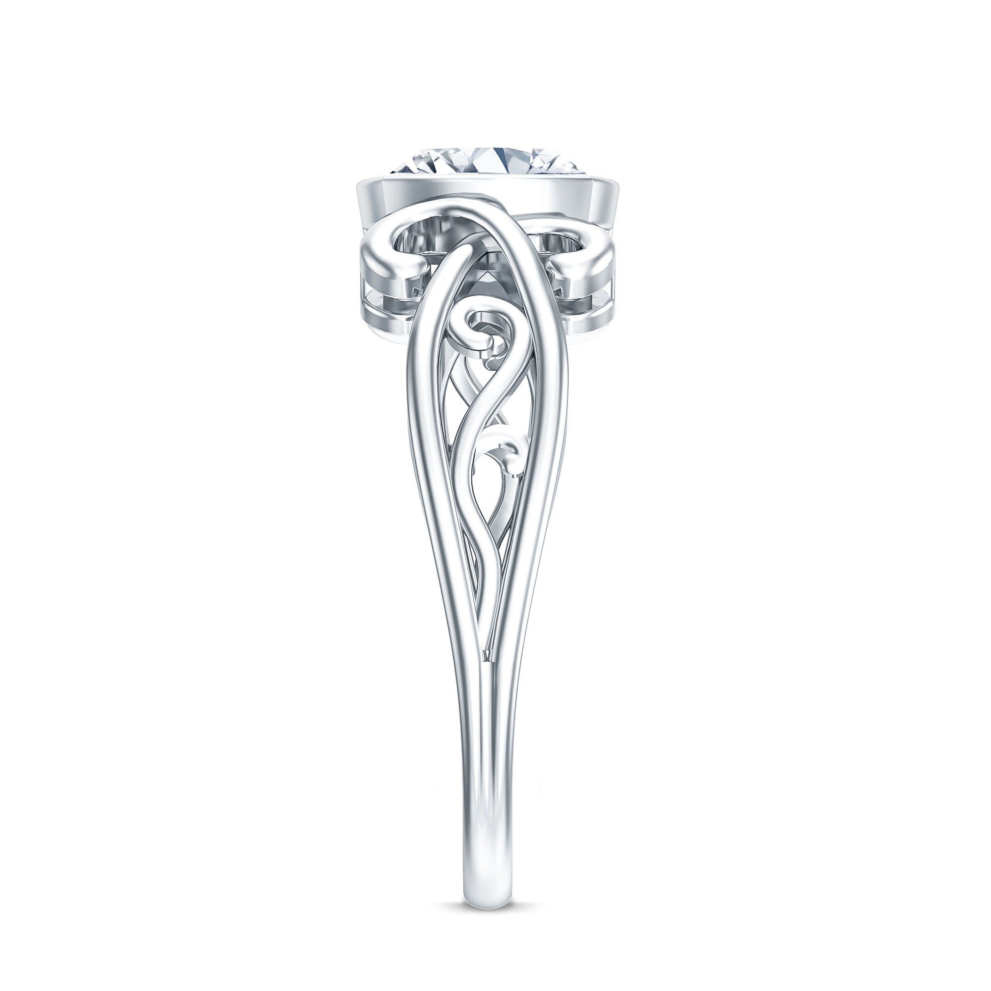 1 Carat Lab Grown Diamond Cushion Engagement Ring Lab - ( EF-VS ) - Rosec Jewels