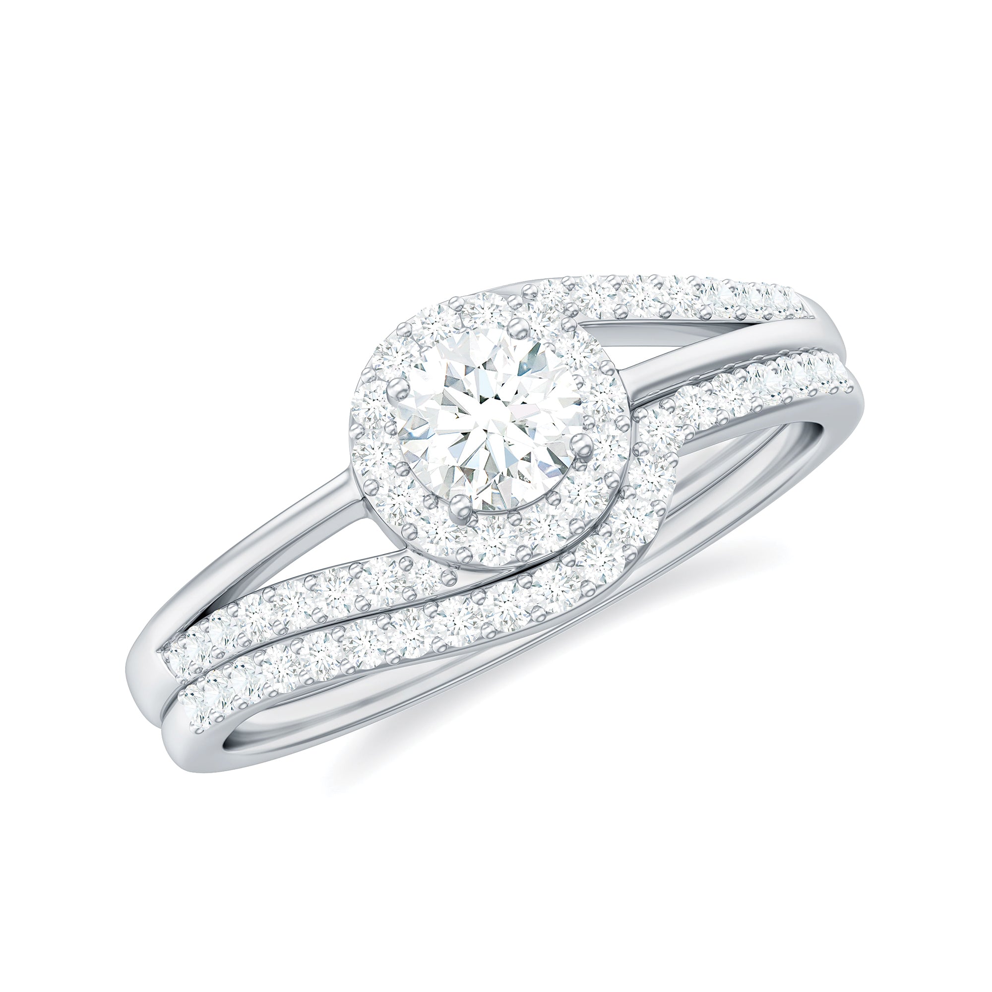 Certified Diamond Engagement Ring with Wedding Band