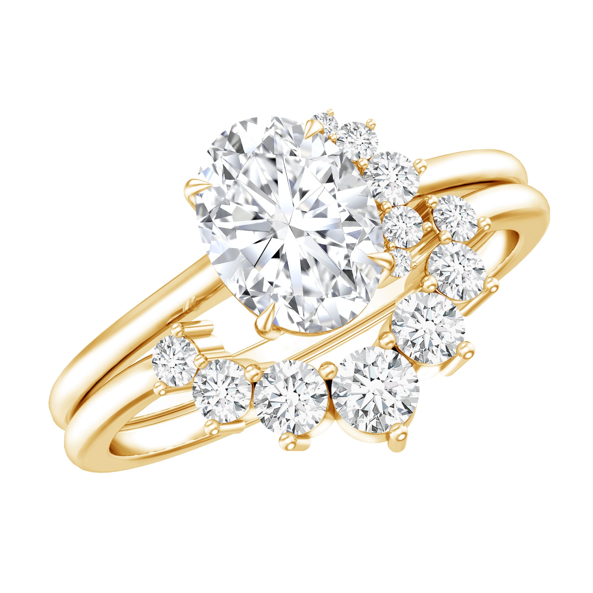 Lab Grown Diamond Engagement and Bridal Ring Sets Lab - ( EF-VS ) - Rosec Jewels