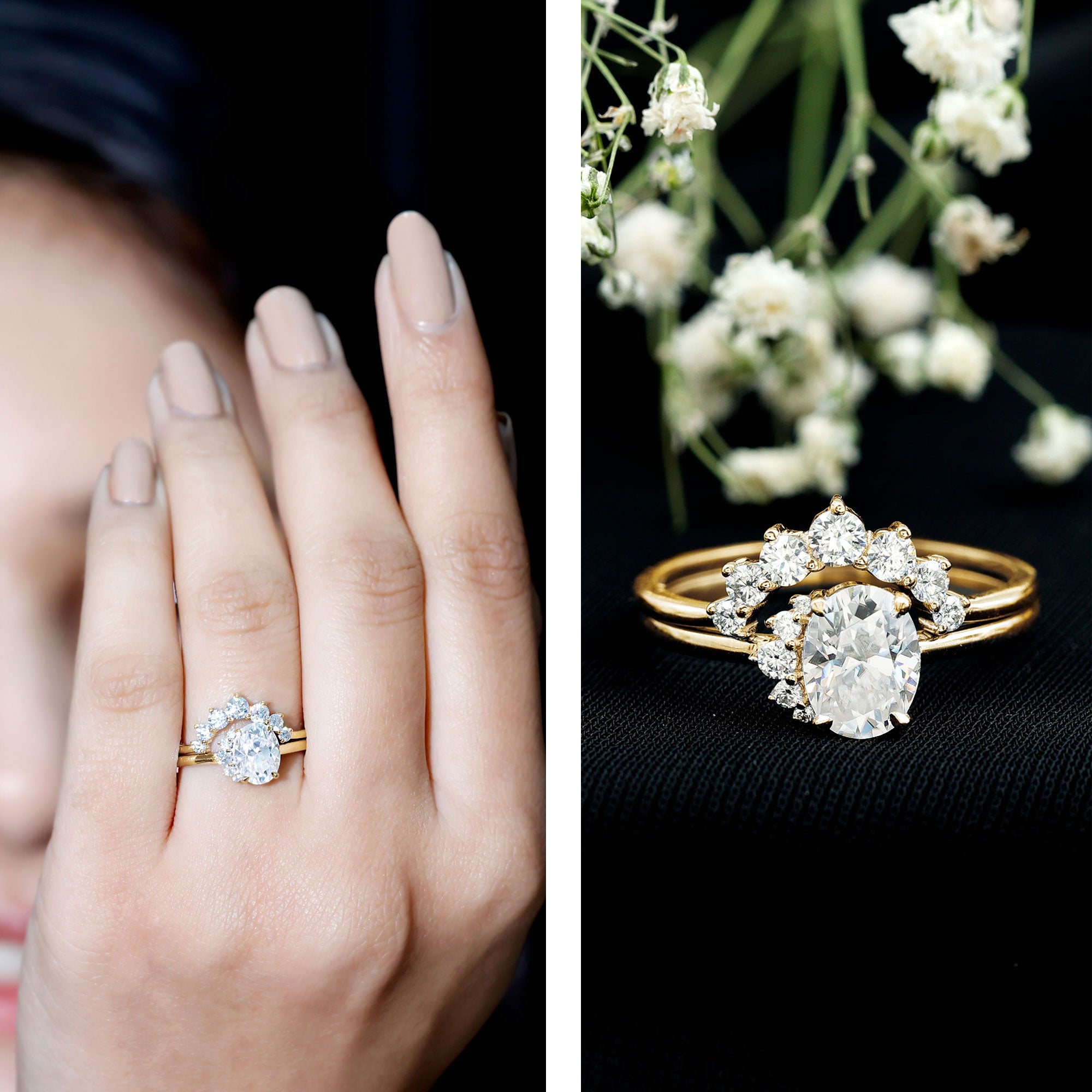 Lab Grown Diamond Engagement and Bridal Ring Sets Lab - ( EF-VS ) - Rosec Jewels