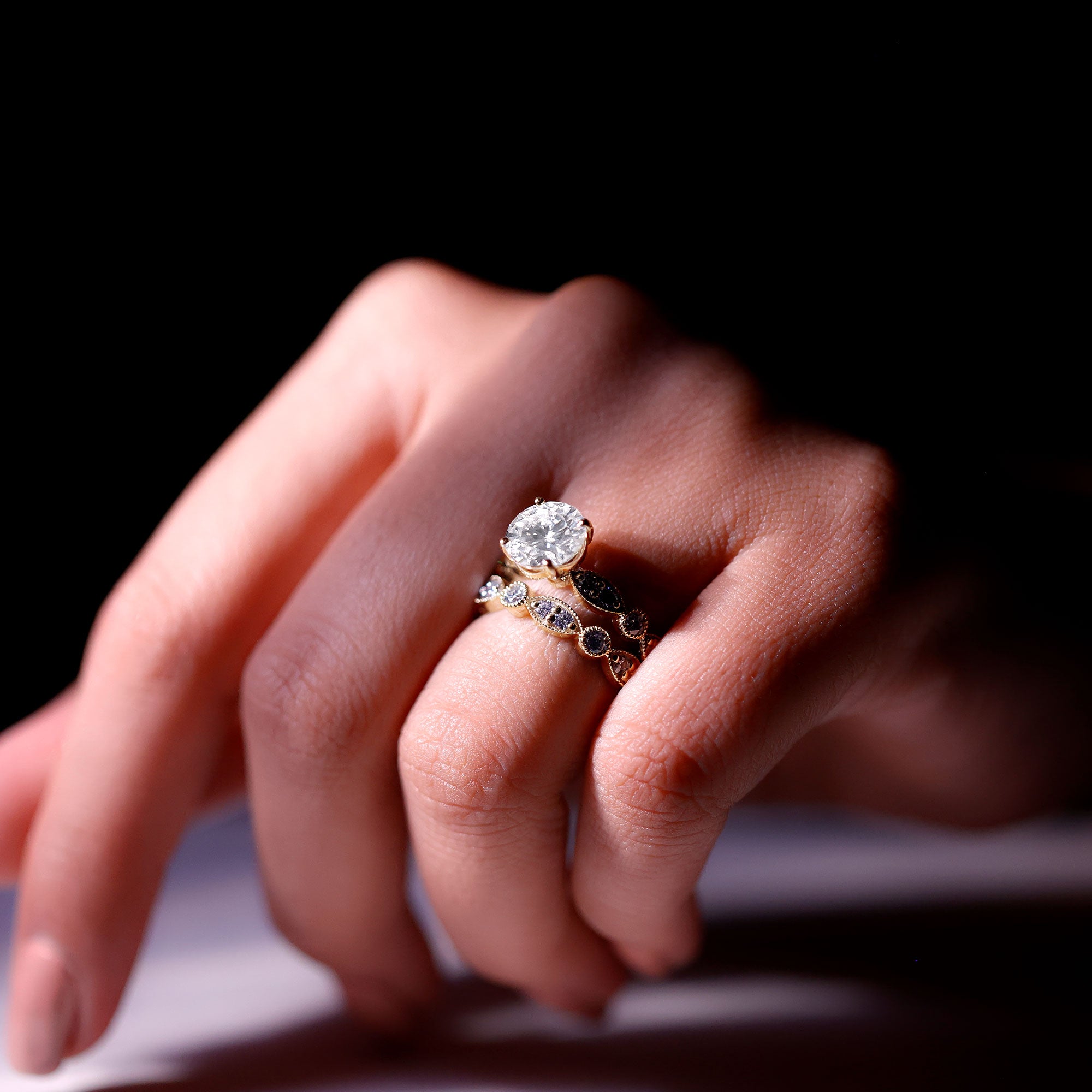 Rosec Jewels-Diamond Designer Marriage Ring Set For Women