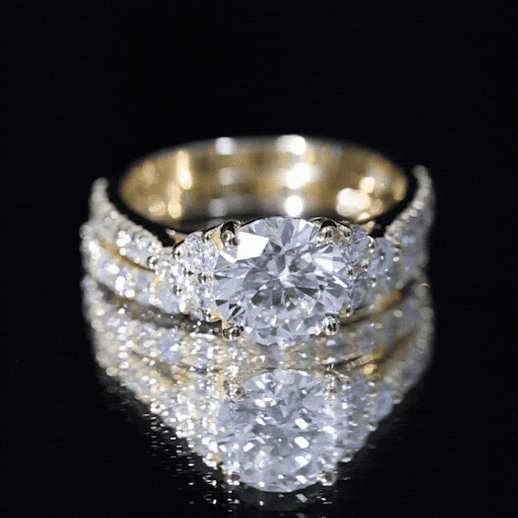 Certified Lab Grown Diamond Engagement Ring With Ring Guard for Her Lab - ( EF-VS ) - Rosec Jewels