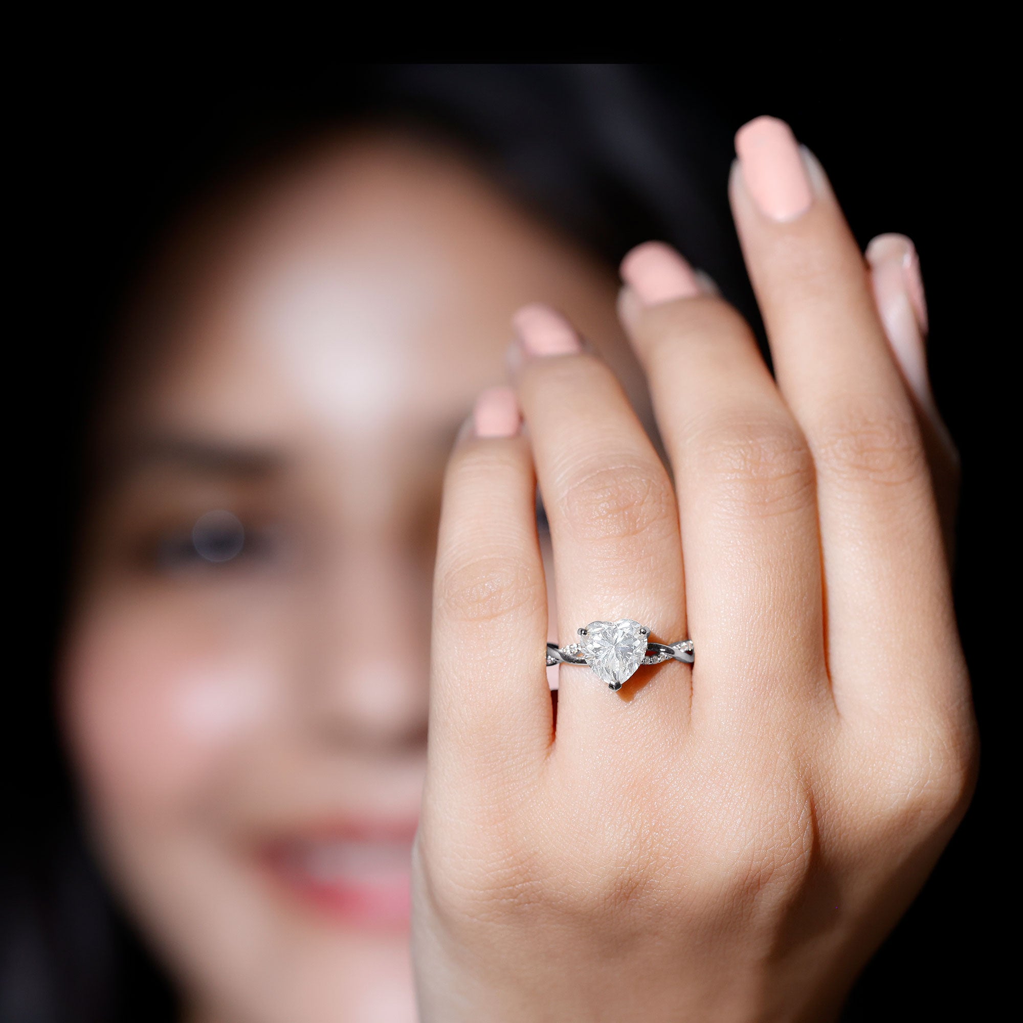 Rosec Jewels-Brilliant Cut Lab Grown Diamond Heart Shape Engagement Ring