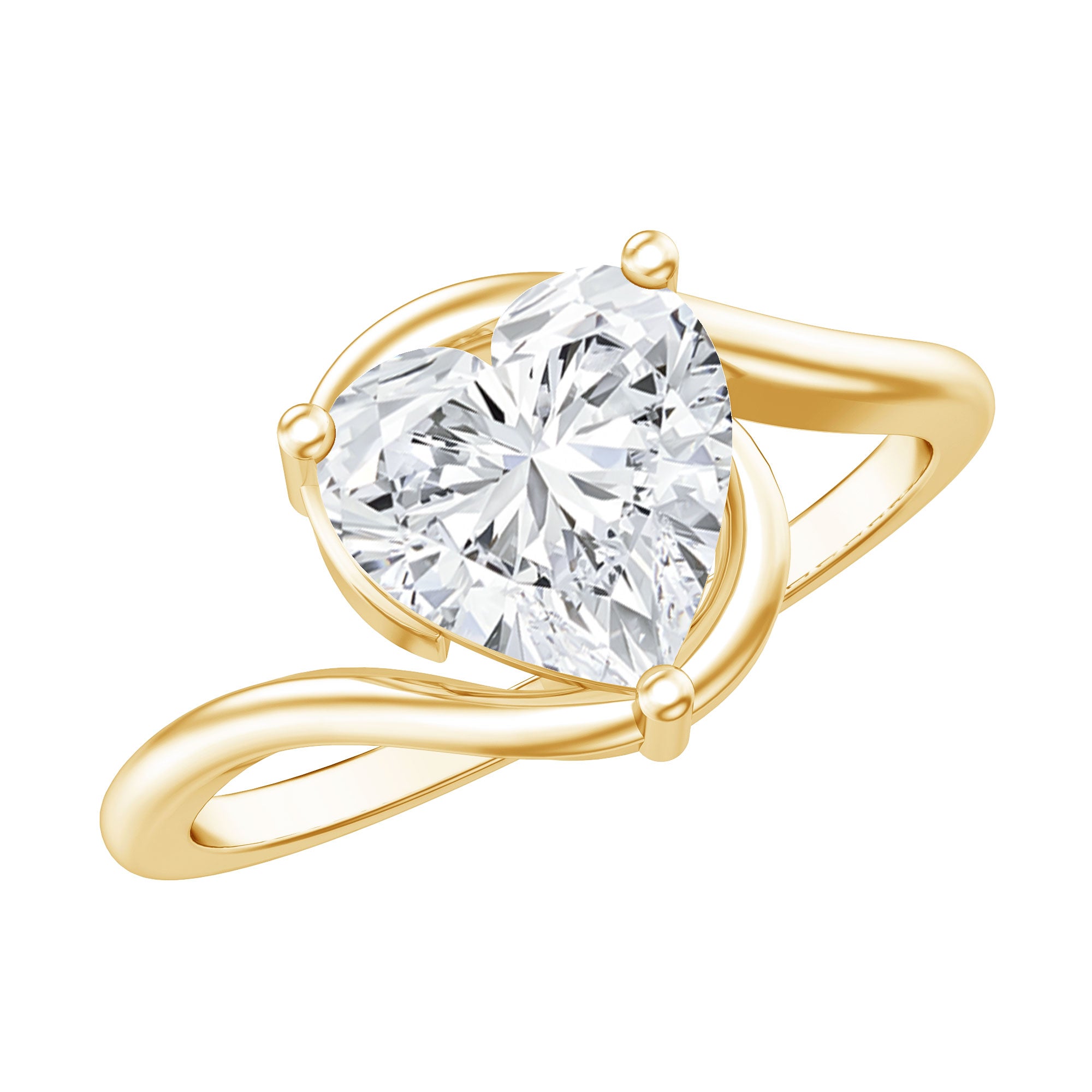 2 Carat Lab Grown Diamond Heart Shape Engagement Ring For Her Lab - ( EF-VS ) - Rosec Jewels