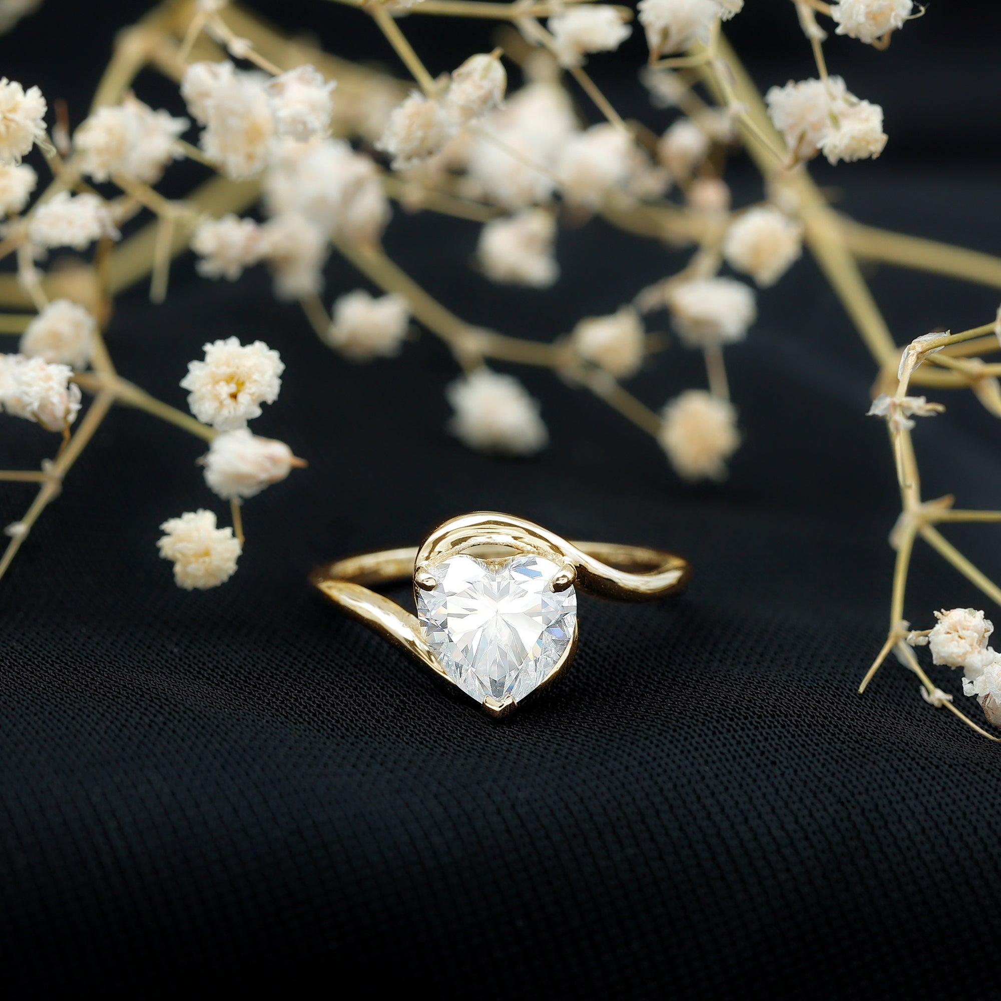 2 Carat Lab Grown Diamond Heart Shape Engagement Ring For Her Lab - ( EF-VS ) - Rosec Jewels