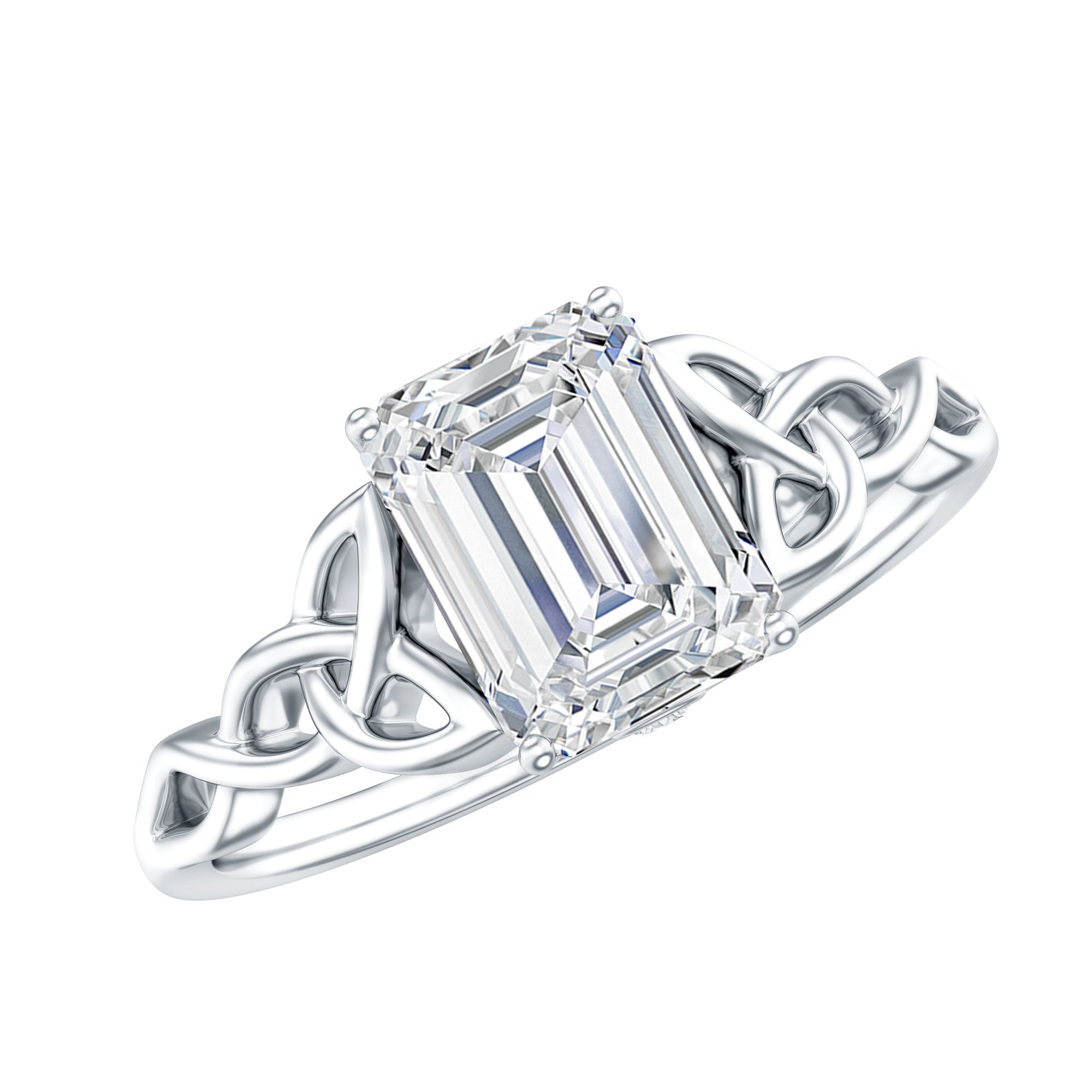 Celtic Design Inspired Lab Grown Diamond Engagement Ring Lab - ( EF-VS ) - Rosec Jewels
