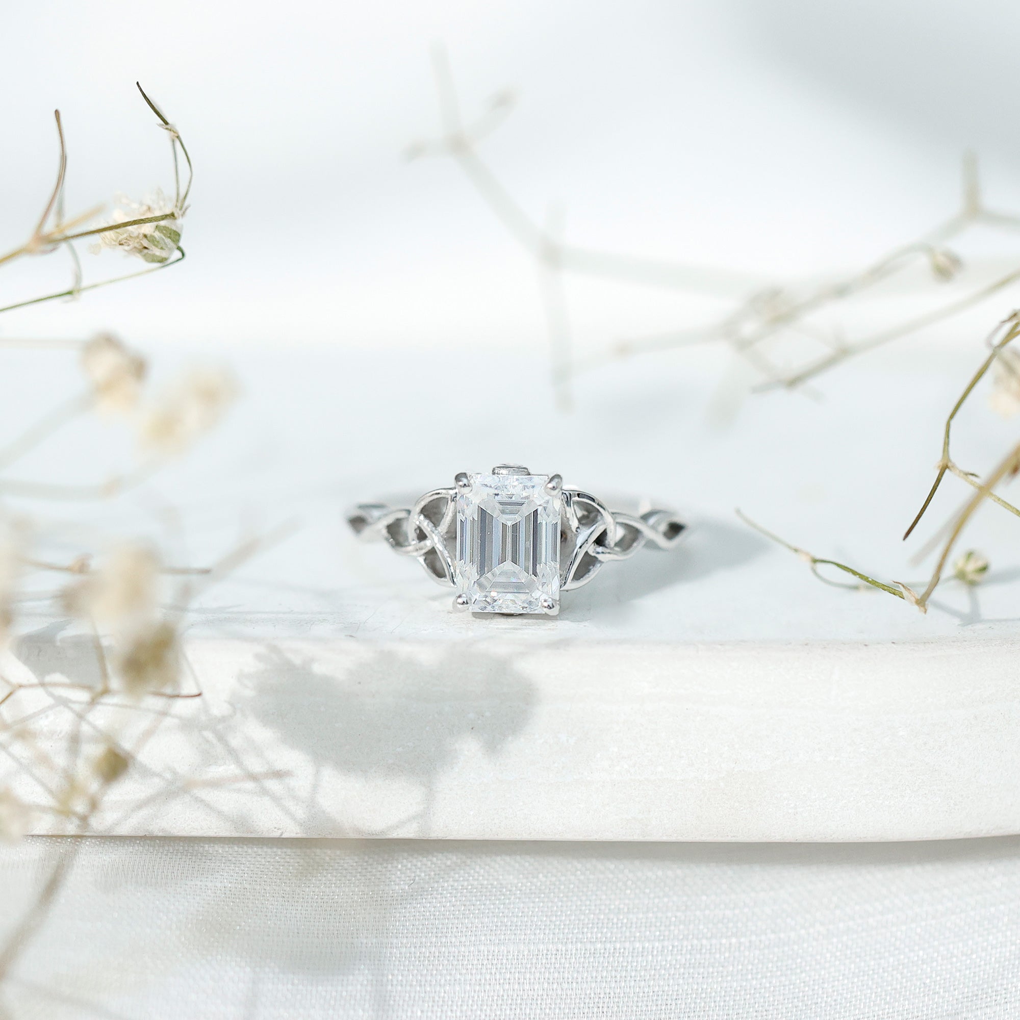 Celtic Design Inspired Lab Grown Diamond Engagement Ring Lab - ( EF-VS ) - Rosec Jewels