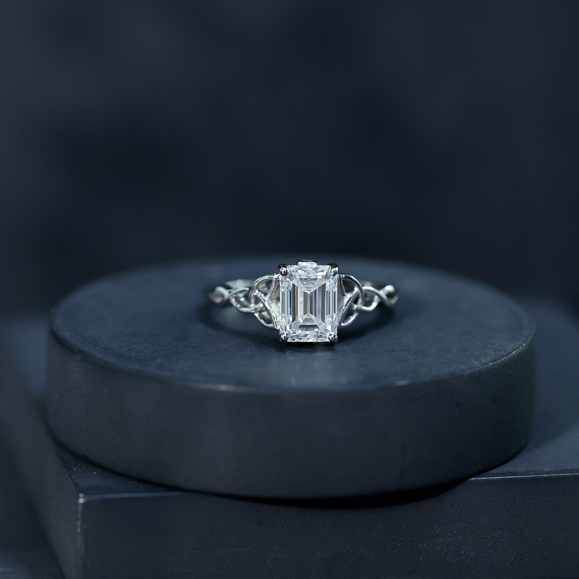Celtic Design Inspired Lab Grown Diamond Engagement Ring Lab - ( EF-VS ) - Rosec Jewels