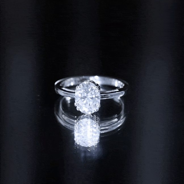 4 Prong Oval Cut Lab Grown Diamond Engagement Ring Lab - ( EF-VS ) - Rosec Jewels