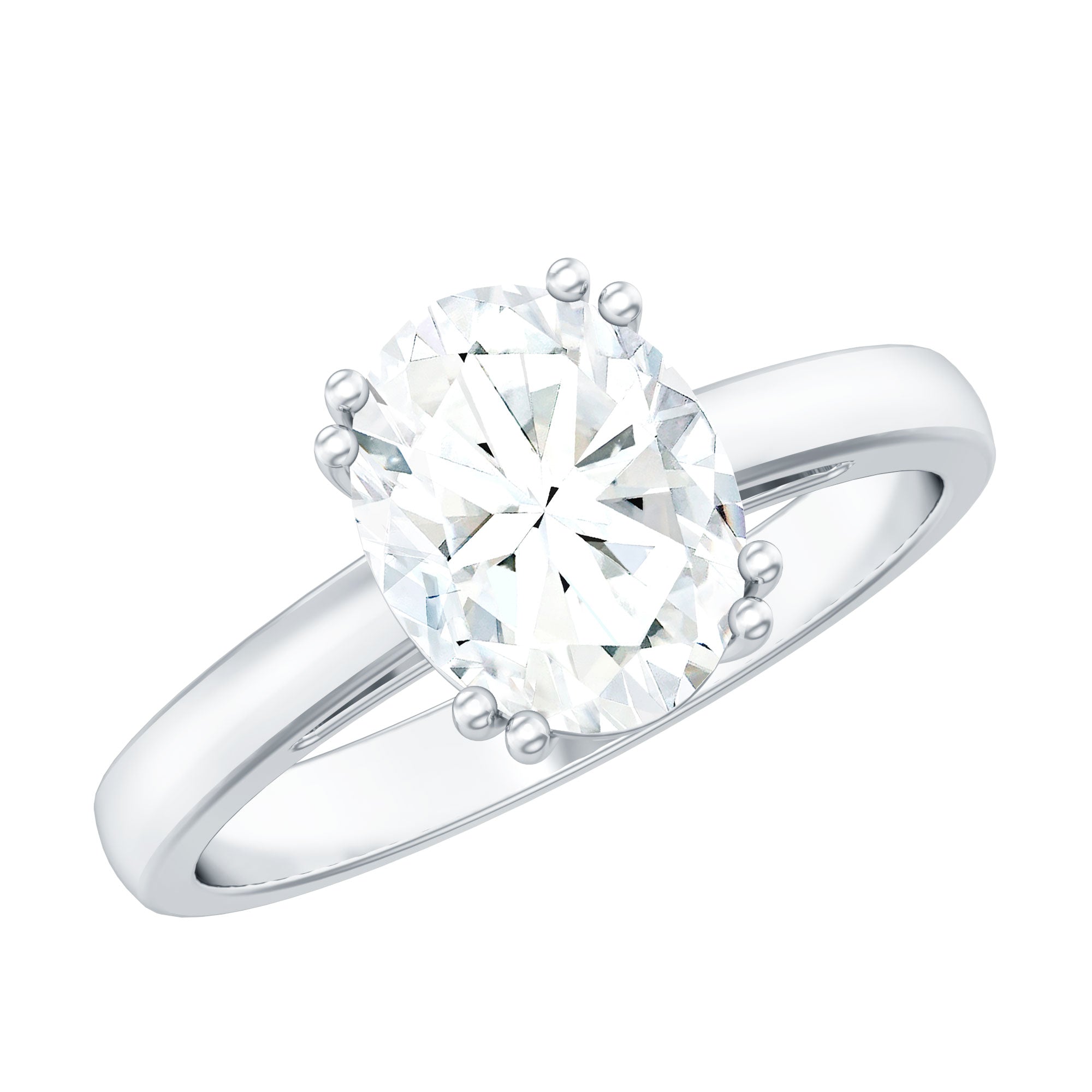 4 Prong Oval Cut Lab Grown Diamond Engagement Ring