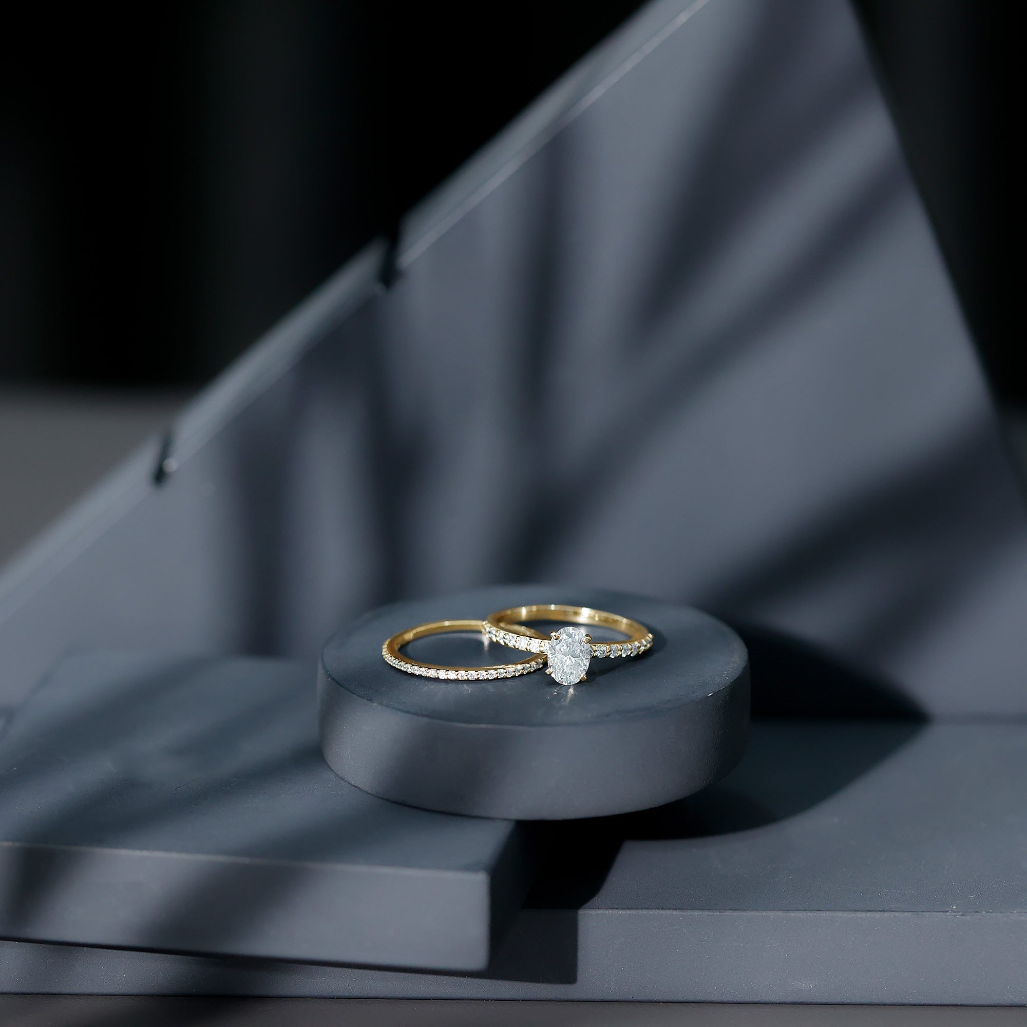 Lab Grown Diamond Simple Bridal Ring Sets Lab - ( EF-VS ) - Rosec Jewels
