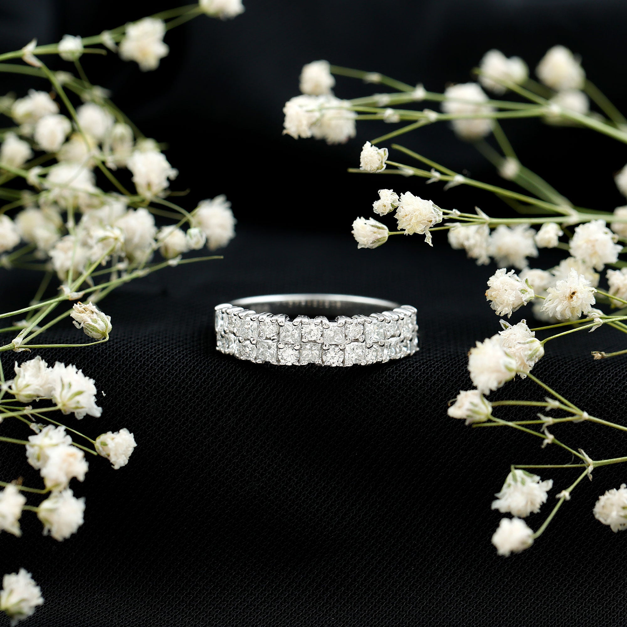 Lab Grown Diamond Wedding Anniversary Ring With Certificate Lab - ( EF-VS ) - Rosec Jewels