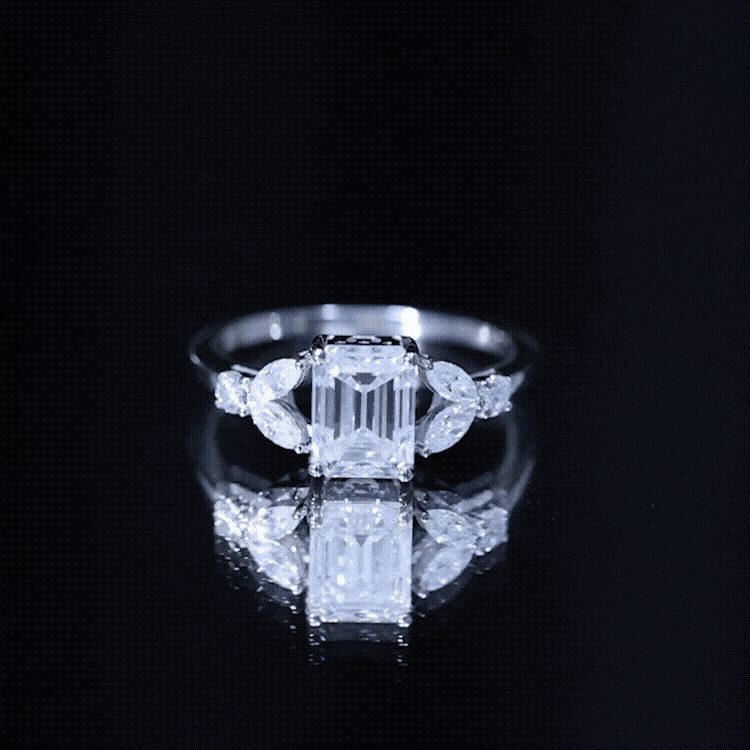 Womens Diamond Engagement Ring with Split Shank Lab - ( EF-VS ) - Rosec Jewels