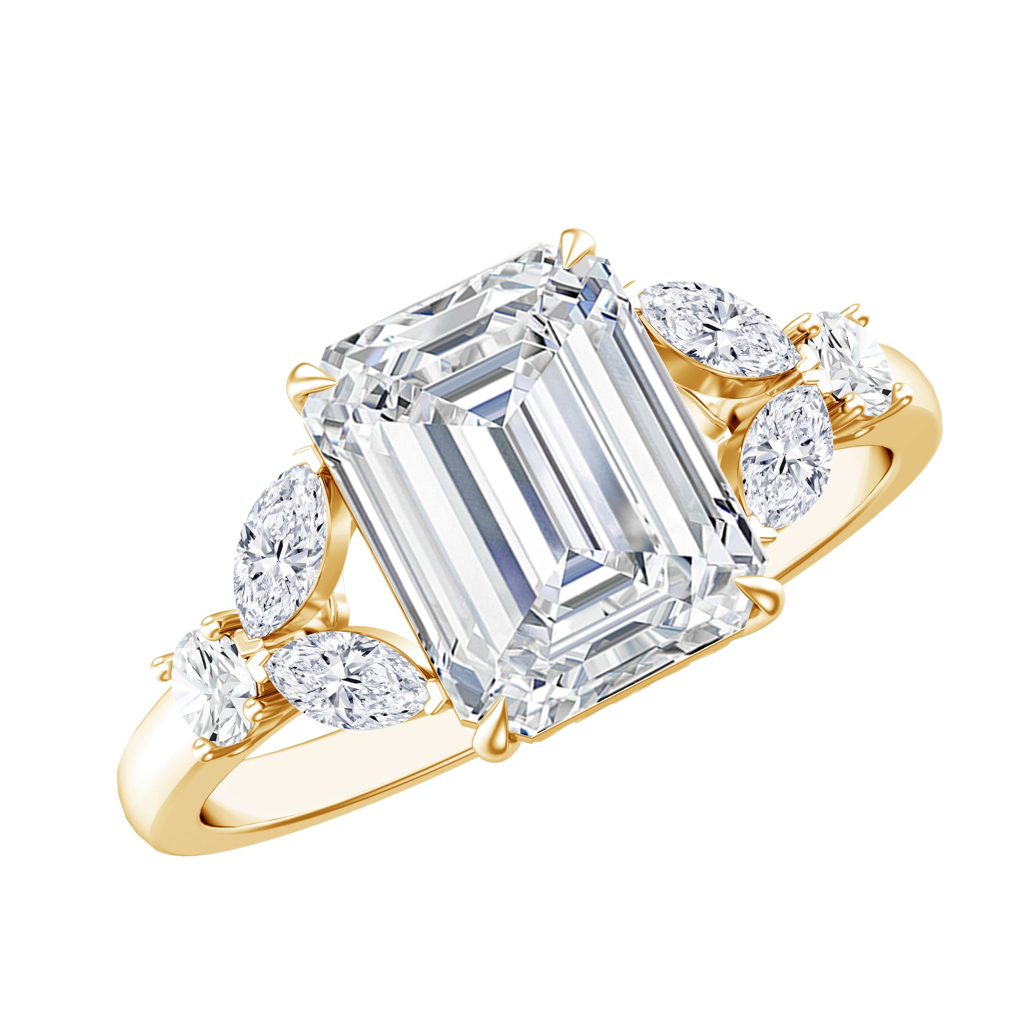 Womens Diamond Engagement Ring with Split Shank Lab - ( EF-VS ) - Rosec Jewels