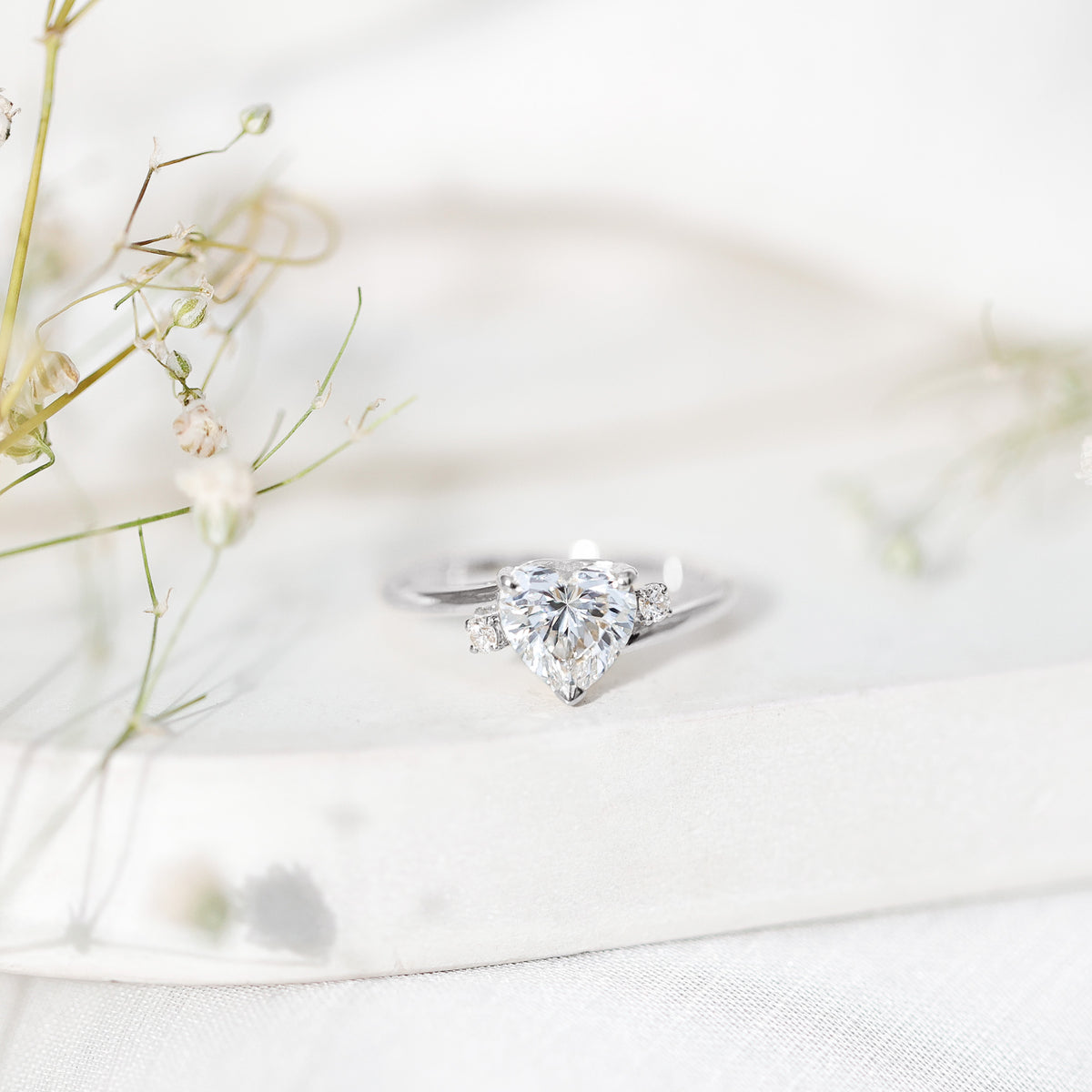 1.2 Carat Heart Lab Grown Diamond Proposal Ring For Her Lab - ( EF-VS ) - Rosec Jewels