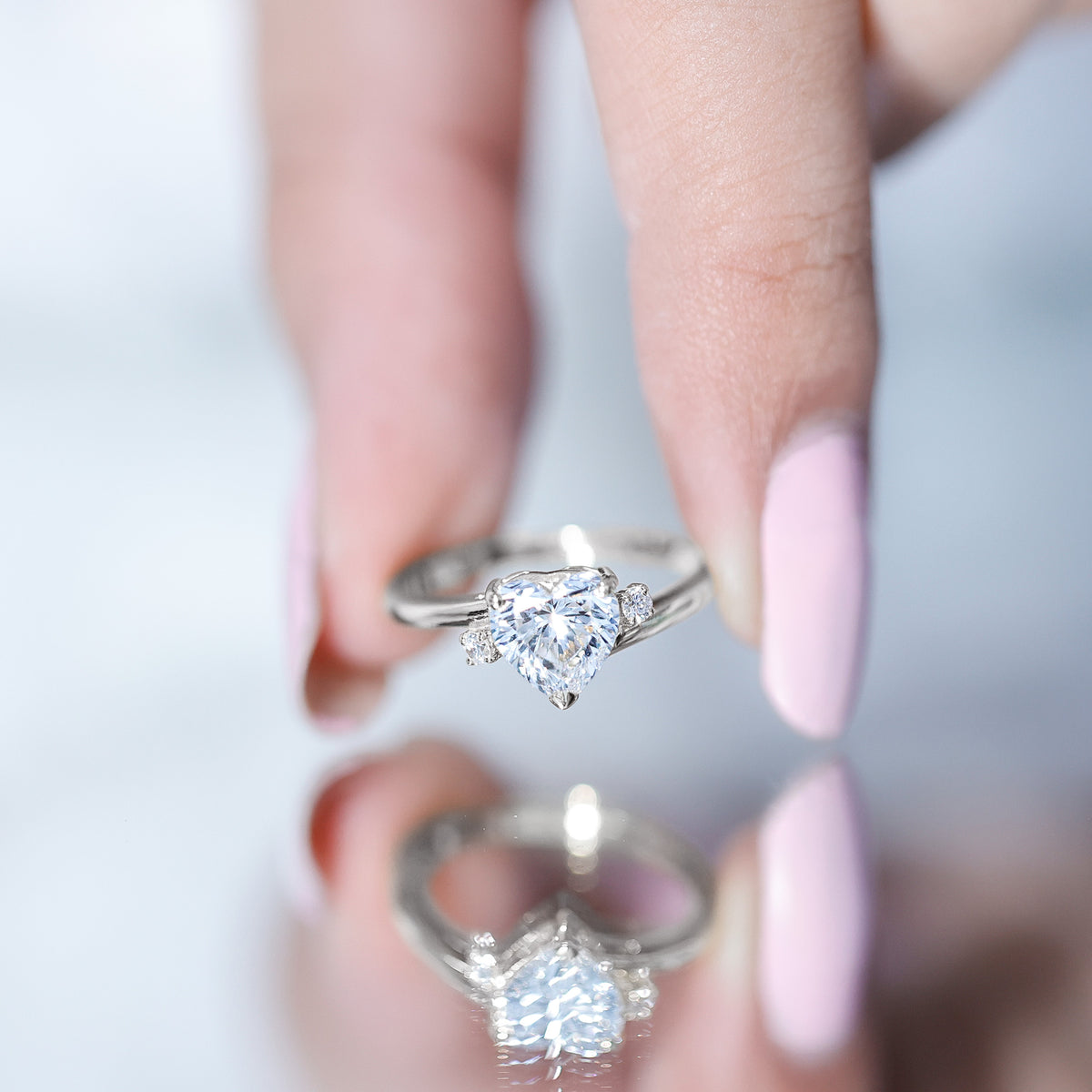 1.2 Carat Heart Lab Grown Diamond Proposal Ring For Her Lab - ( EF-VS ) - Rosec Jewels