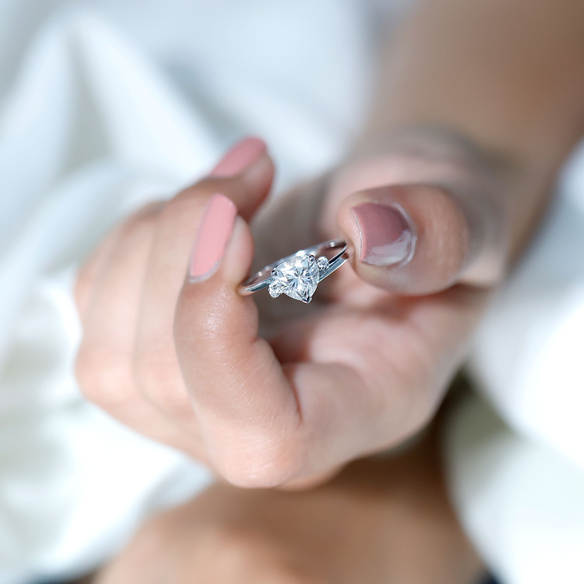 Rosec Jewels-7 mm Heart Lab Grown Diamond Proposal Ring For Her