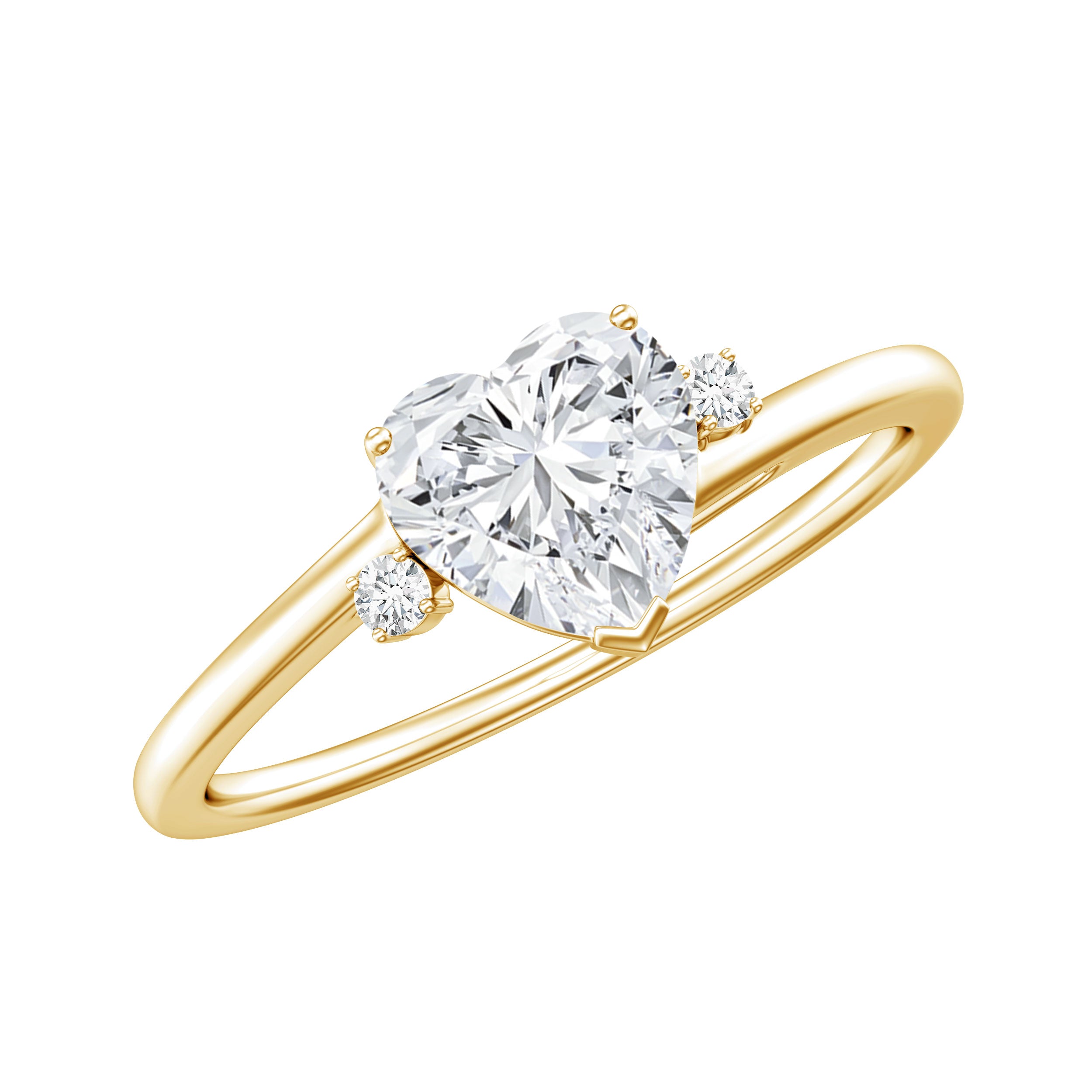 7 mm Heart Lab Grown Diamond Proposal Ring For Her Lab - ( EF-VS ) - Rosec Jewels