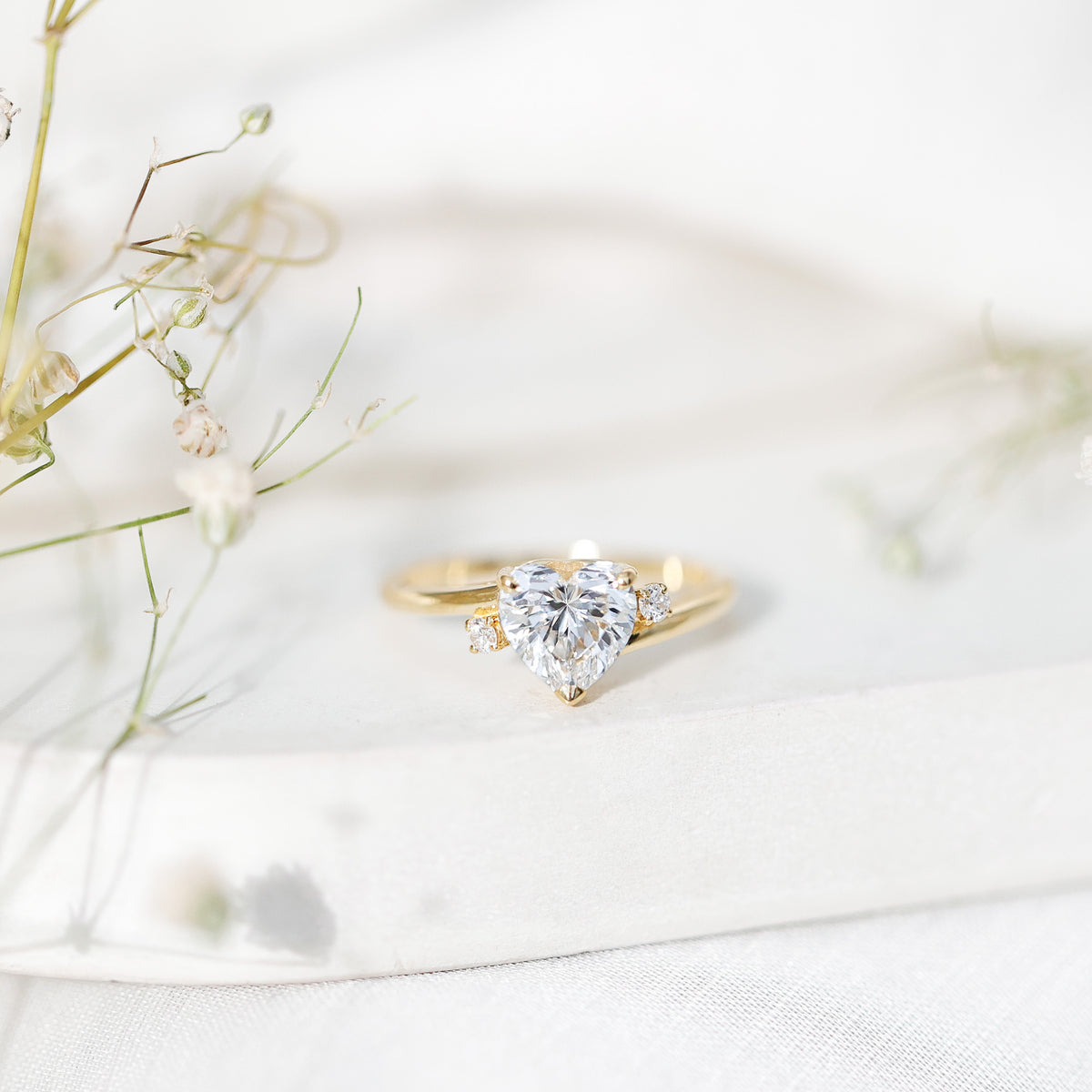 1.2 Carat Heart Lab Grown Diamond Proposal Ring For Her Lab - ( EF-VS ) - Rosec Jewels