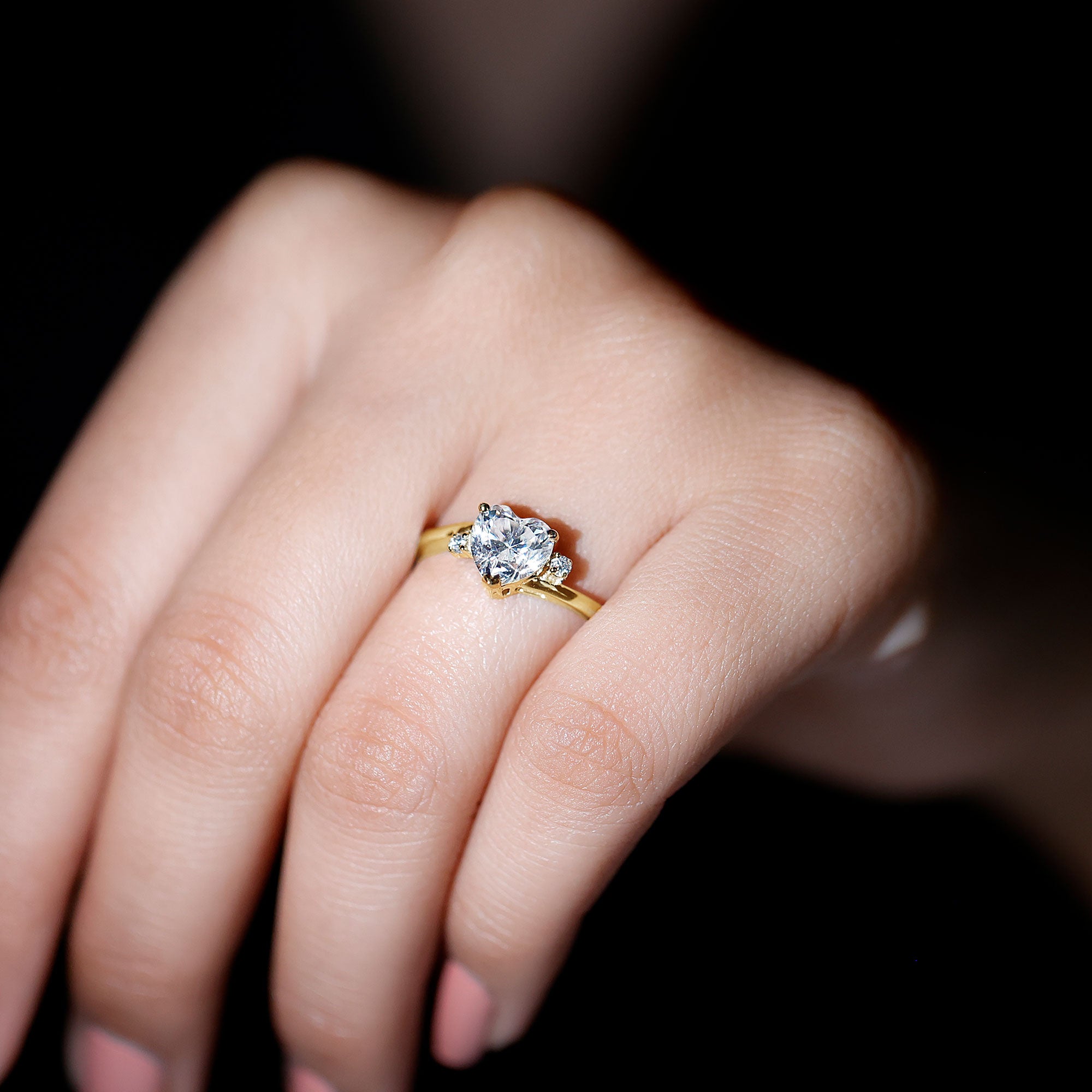 Rosec Jewels-7 mm Heart Lab Grown Diamond Proposal Ring For Her