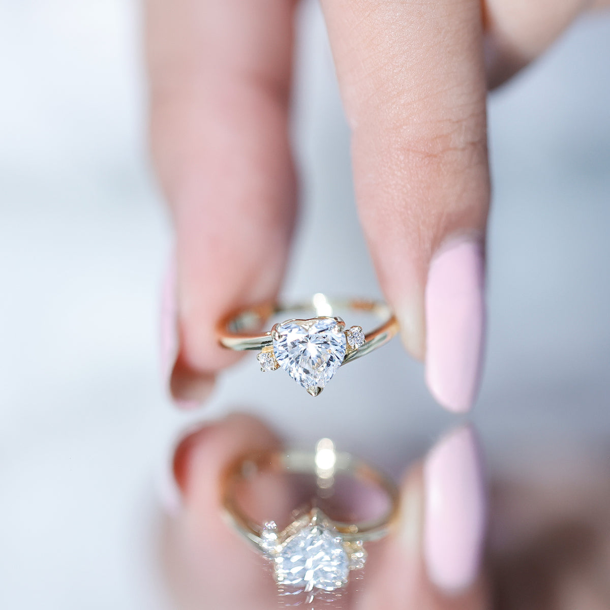 1.2 Carat Heart Lab Grown Diamond Proposal Ring For Her Lab - ( EF-VS ) - Rosec Jewels