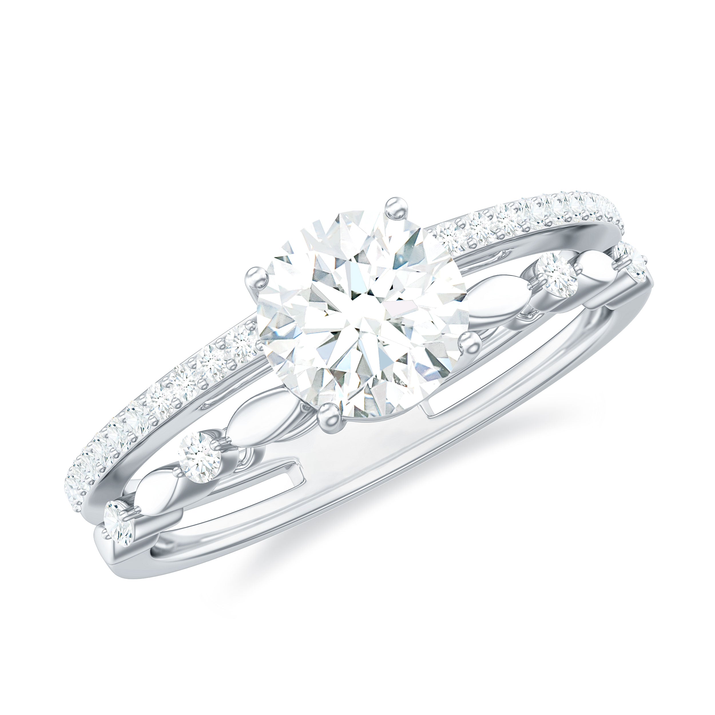 Rosec Jewels-Brilliant Cut Lab Grown Diamond Designer Engagement Ring