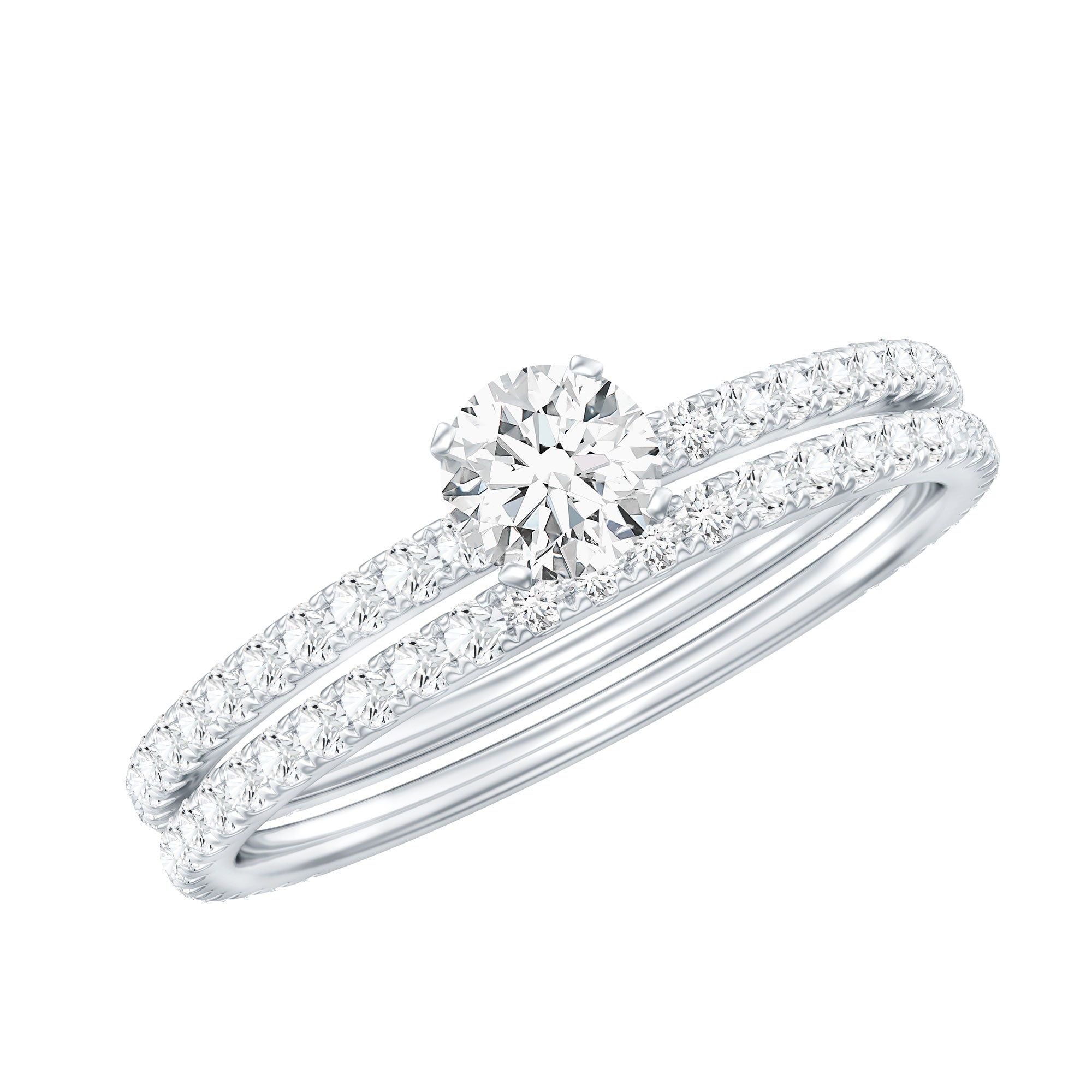 Rosec Jewels-Certified Lab Created Diamond Wedding Ring Set For Bride