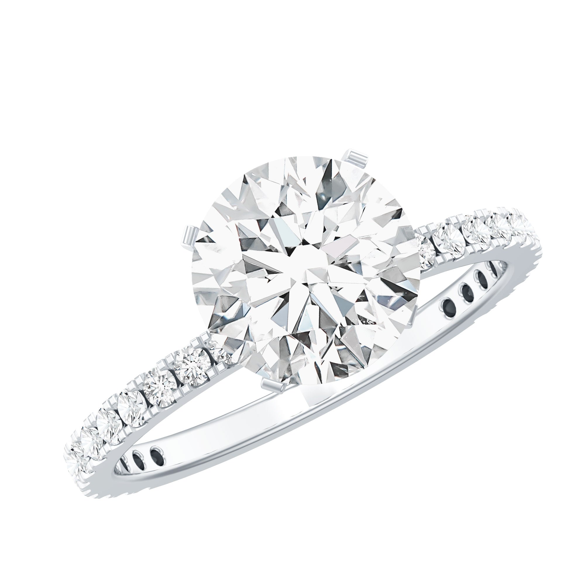 Brilliant Cut 8 MM Lab Grown Diamond Solitaire Engagement Ring Lab - ( EF-VS ) - Rosec Jewels