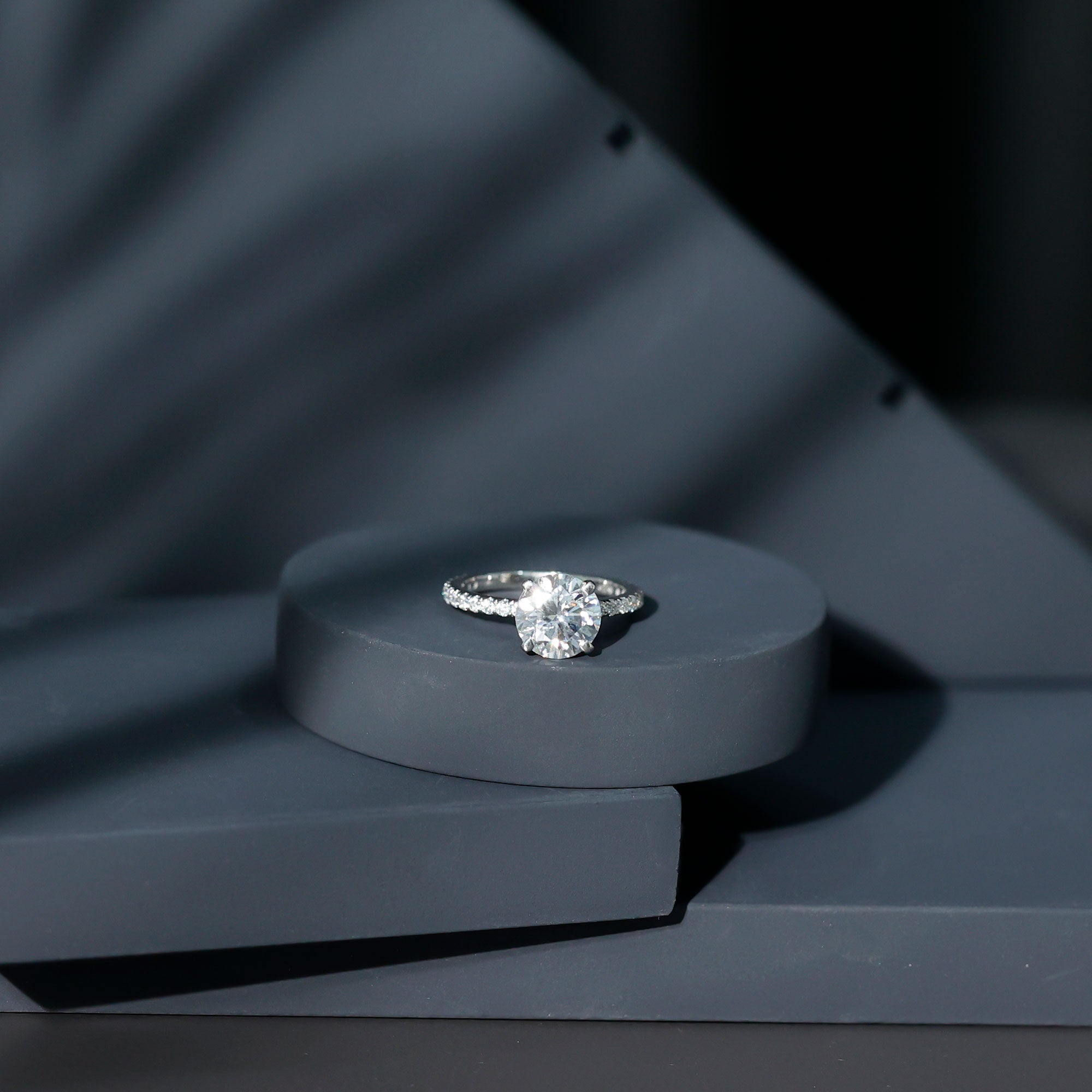 Brilliant Cut 8 MM Lab Grown Diamond Solitaire Engagement Ring Lab - ( EF-VS ) - Rosec Jewels