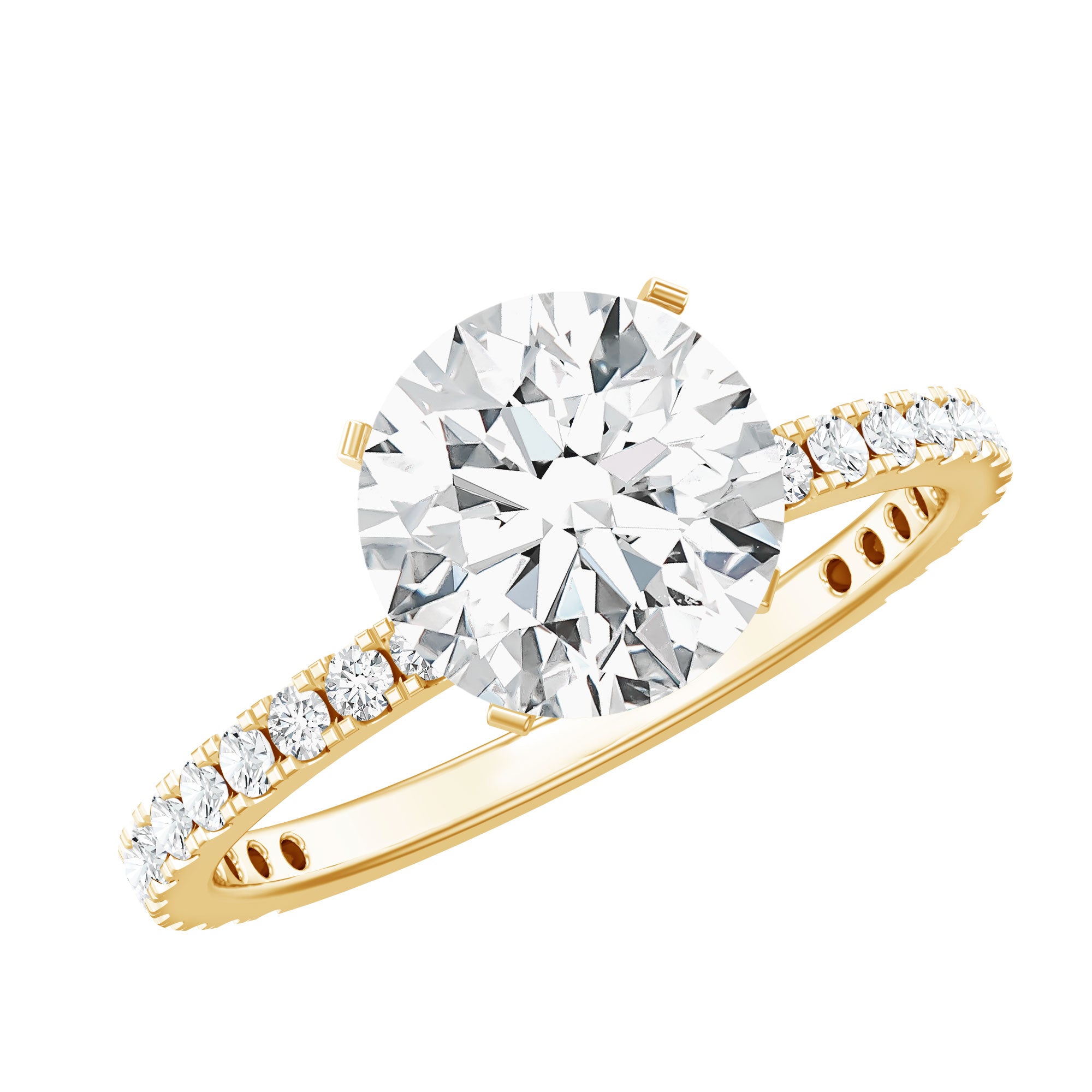 Brilliant Cut 8 MM Lab Grown Diamond Solitaire Engagement Ring Lab - ( EF-VS ) - Rosec Jewels