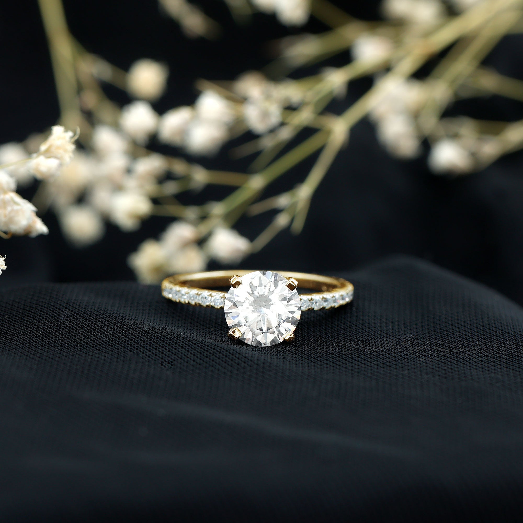 Brilliant Cut 8 MM Lab Grown Diamond Solitaire Engagement Ring Lab - ( EF-VS ) - Rosec Jewels