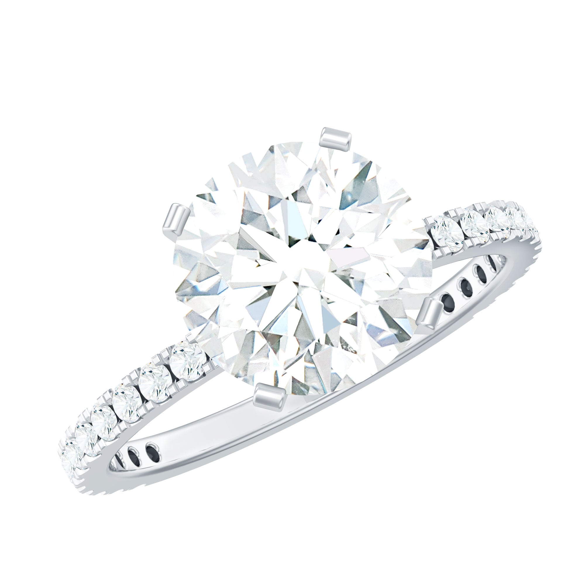 Certified 9 MM Lab Grown Solitaire Diamond Engagement Ring