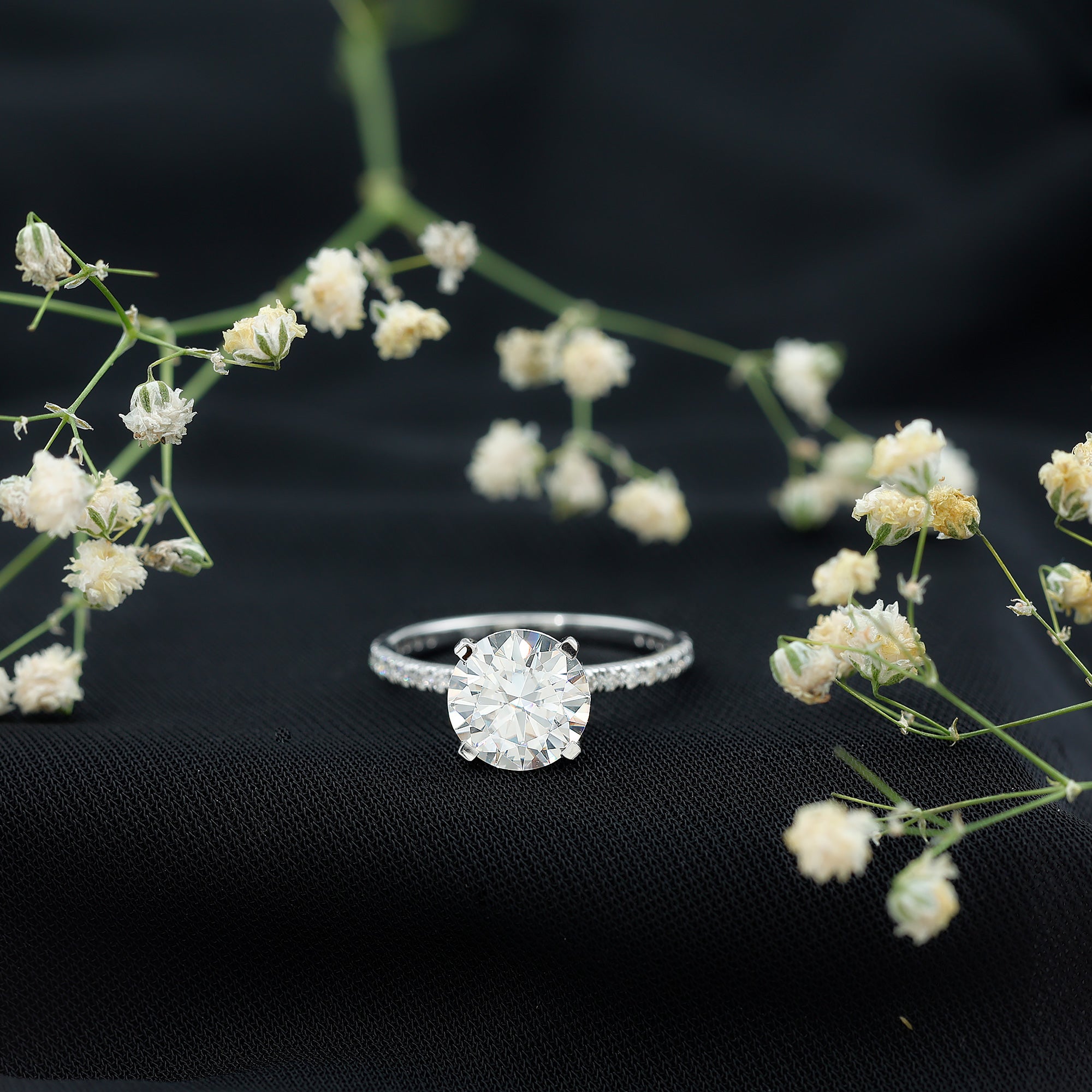 Rosec Jewels-Certified 9 MM Lab Grown Solitaire Diamond Engagement Ring