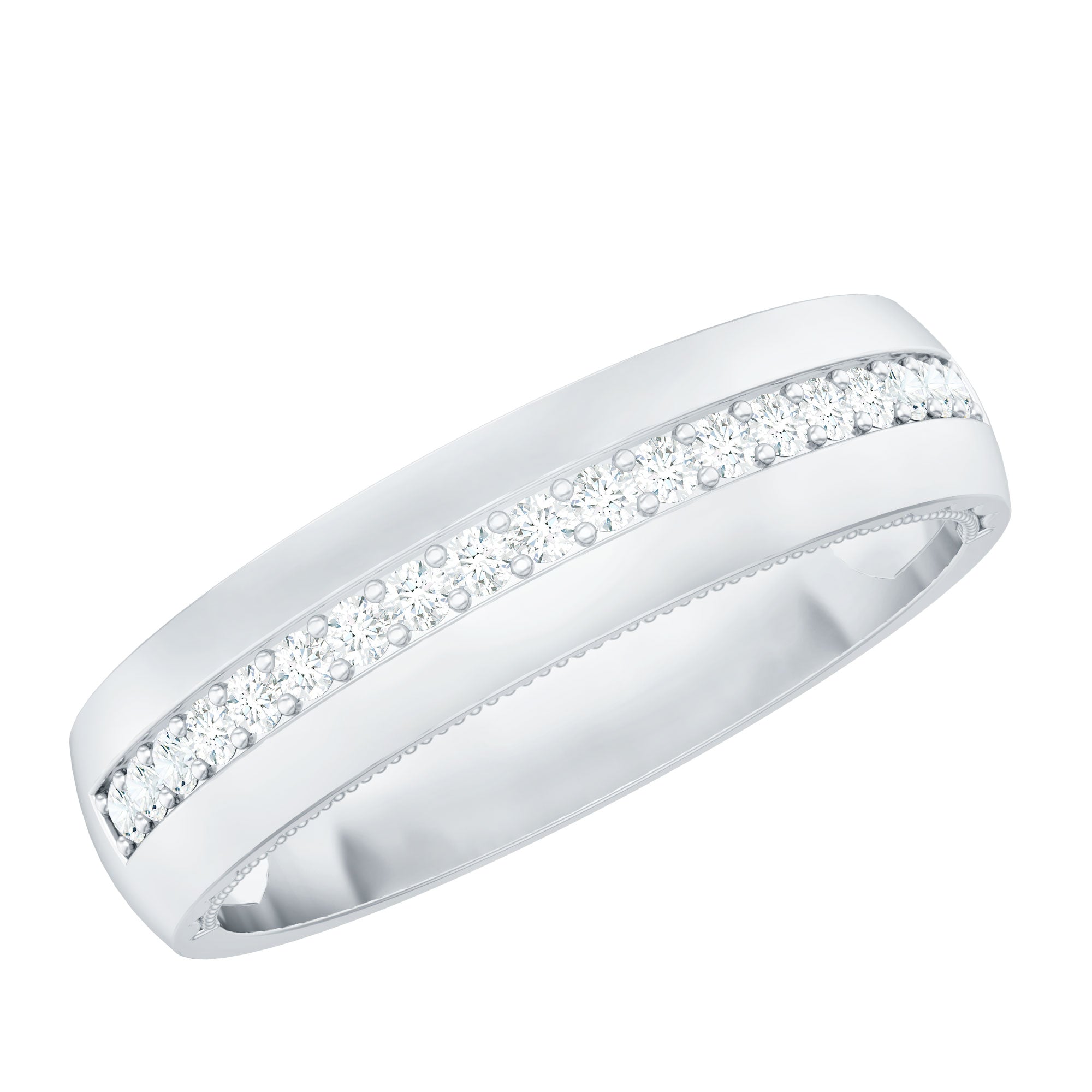 Rosec Jewels-Certified Lab Grown Diamond Mens Wedding Band